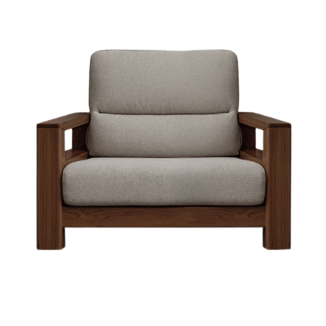 Sandalwood Solid Wood Fabric Sofa