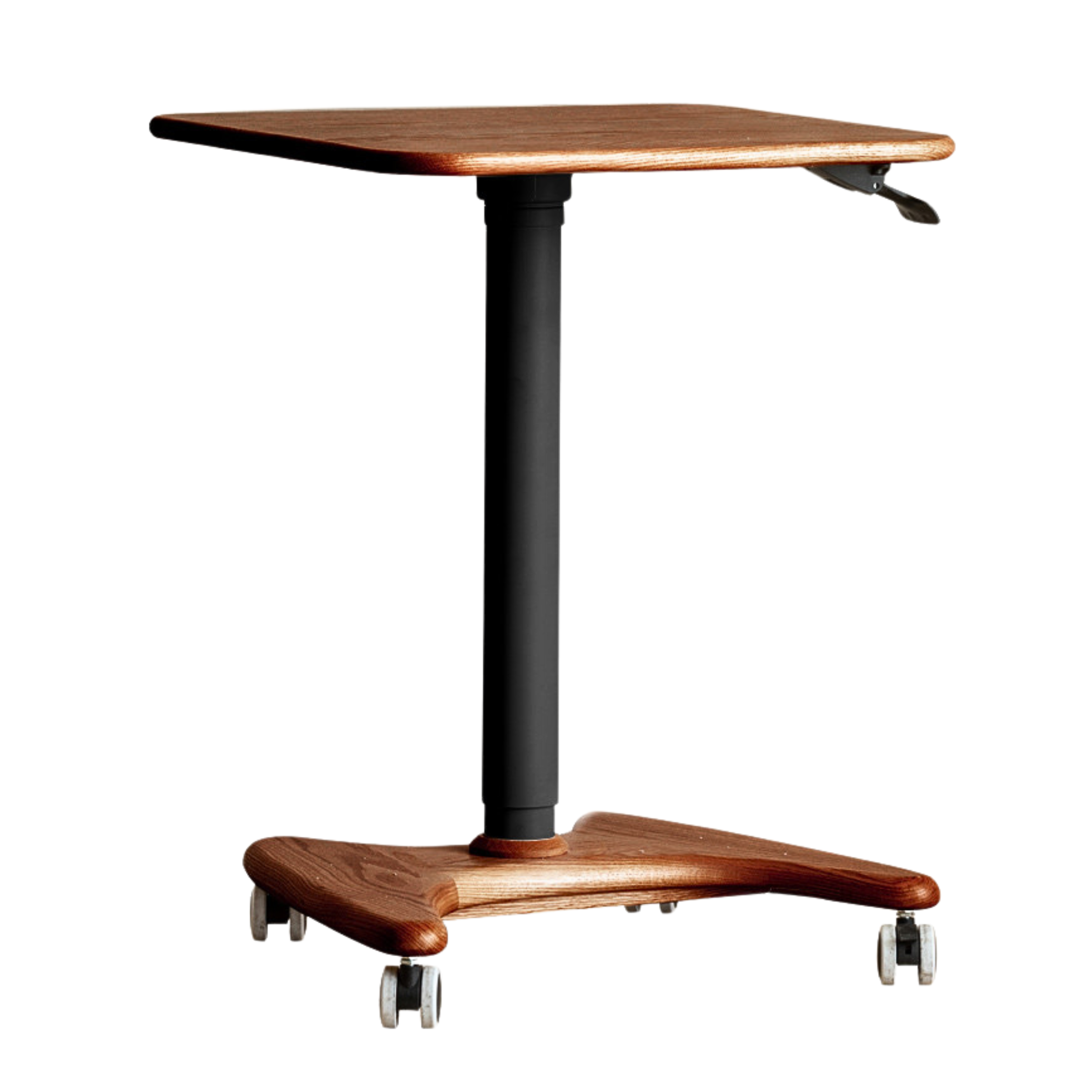 Oak solid wood Standing desk lifting movable Side Table: