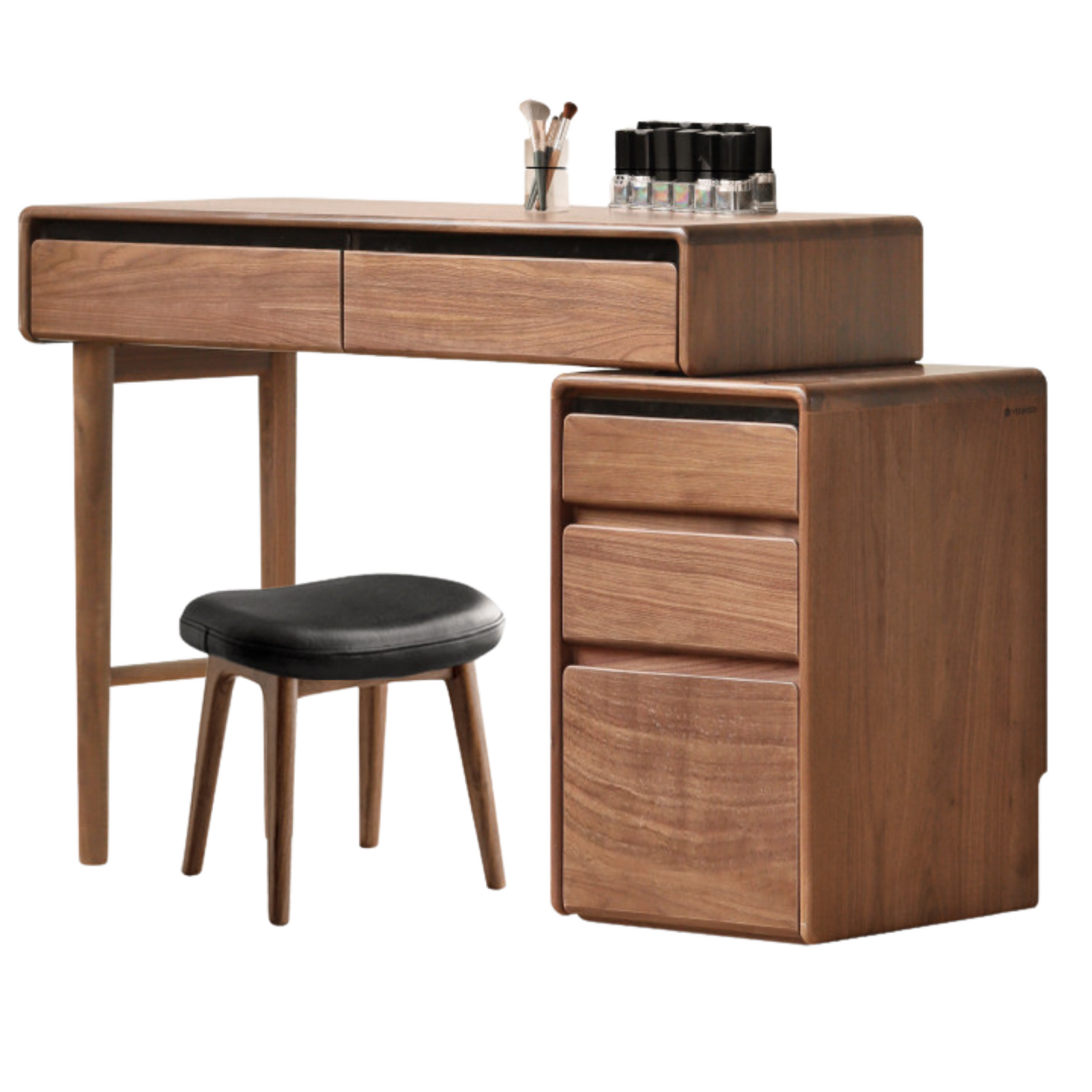 Black Walnut, Oak, Ash, Solid Longan Hardwood, Sandalwood Solid Wood Retractable Vanity Table.