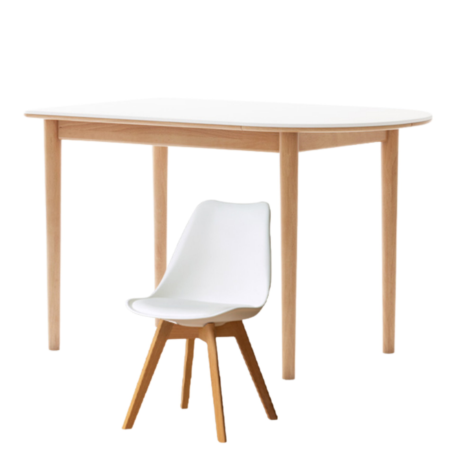 Oak, Beech Solid Wood Rock Slab Semi-Circular Dining Table