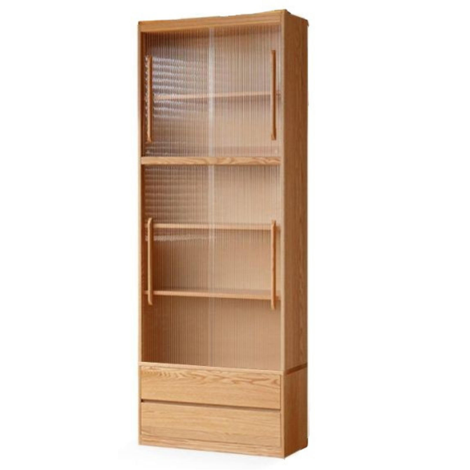 Oak, Ash Solid Wood Wall-Mounted Bookcase with Simple Storage Design