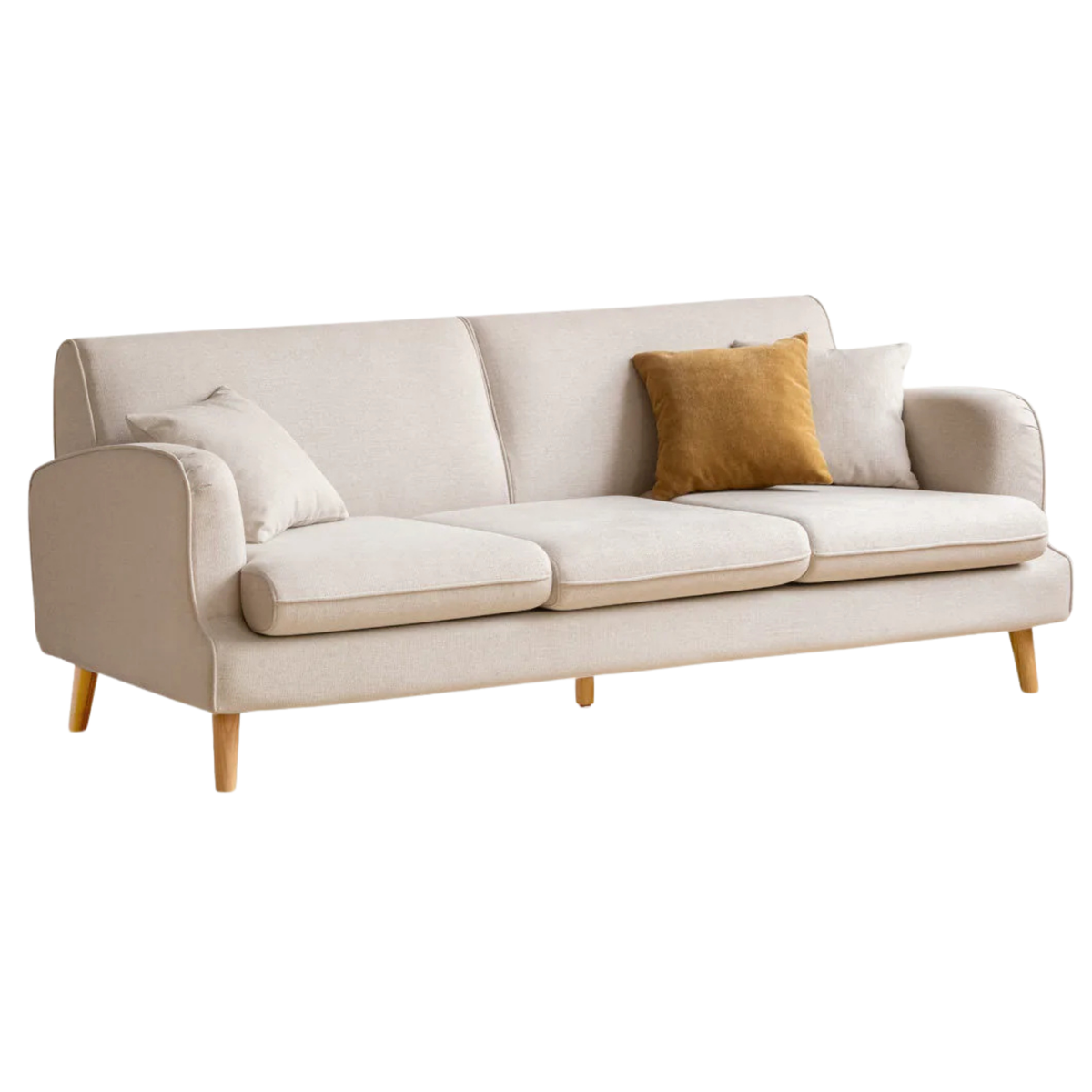 Compact Track Arm Sofa with Tapered Wood Legs