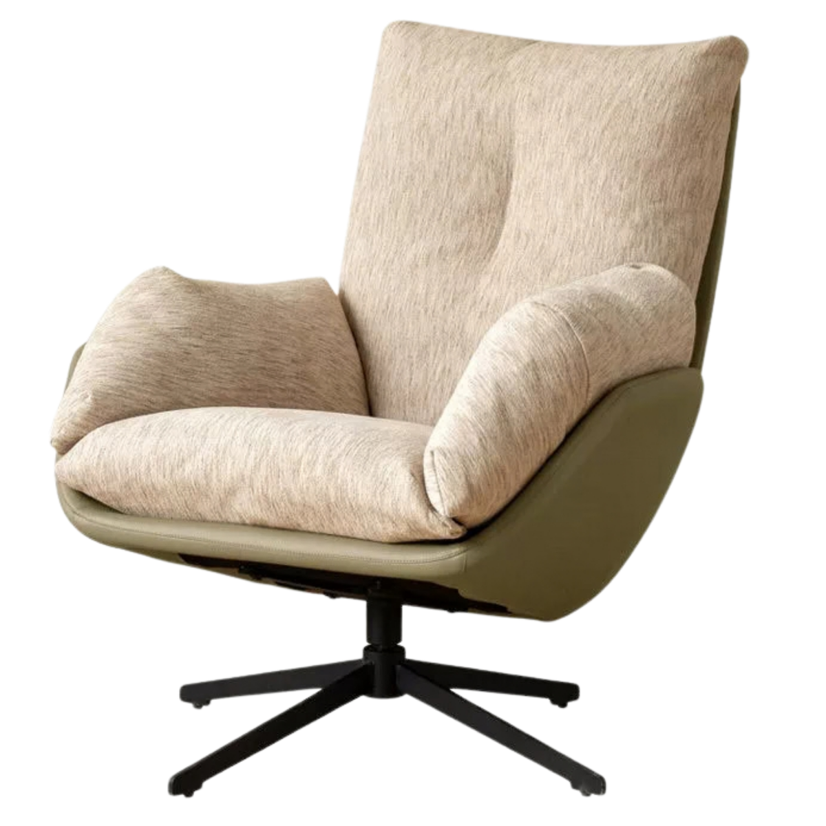 360° Swivel Lounge Chair with Removable Chenille Cushions and Optional Footrest