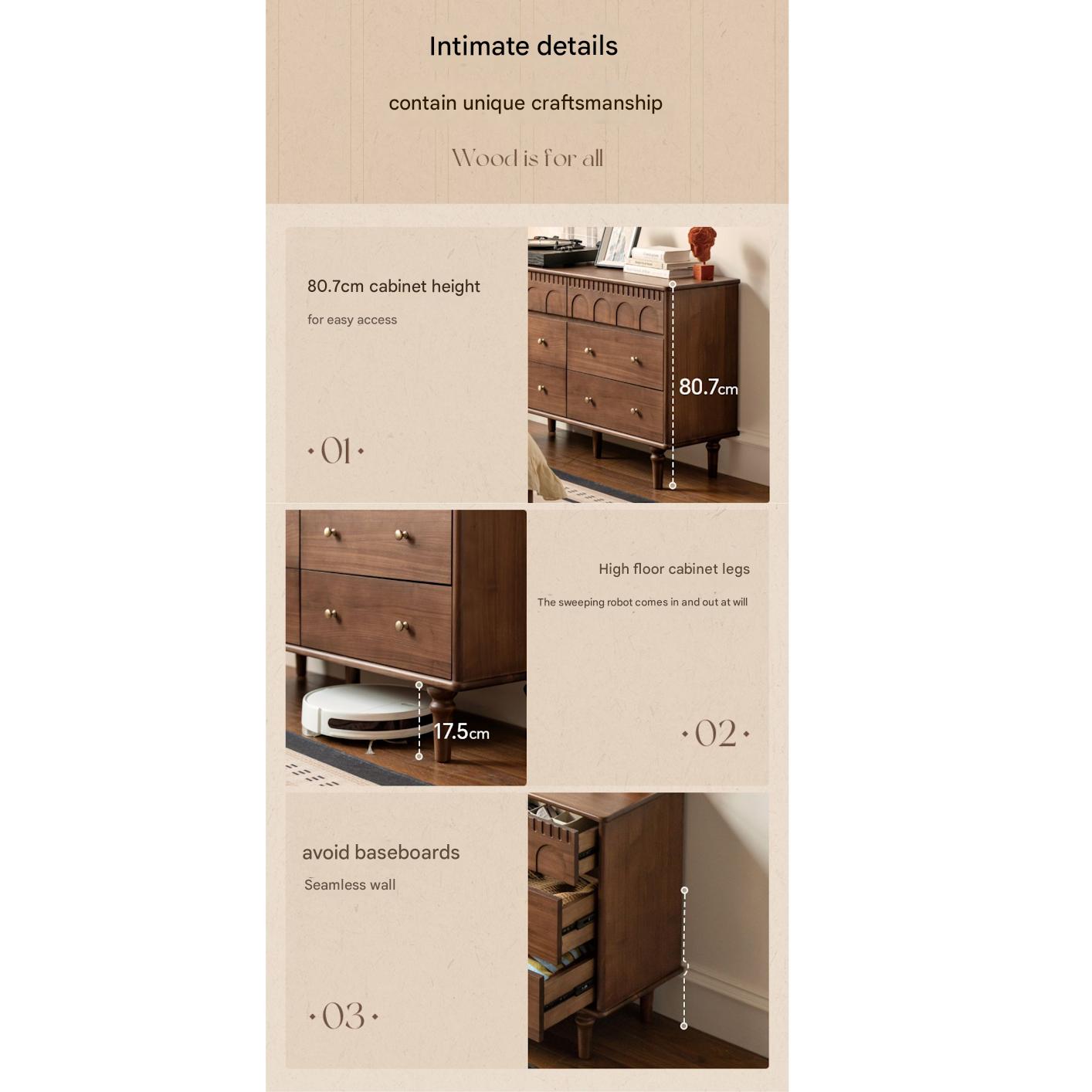 Black Walnut Solid Wood Chest of Drawers