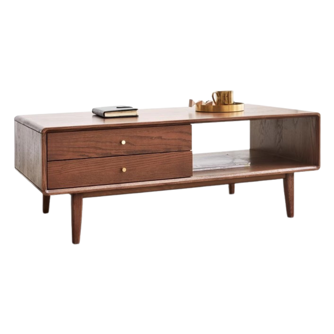 Oak solid wood multi-functional coffee table modern: