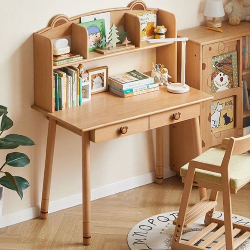 solid wood children's study table can be raised and lowered children's ...