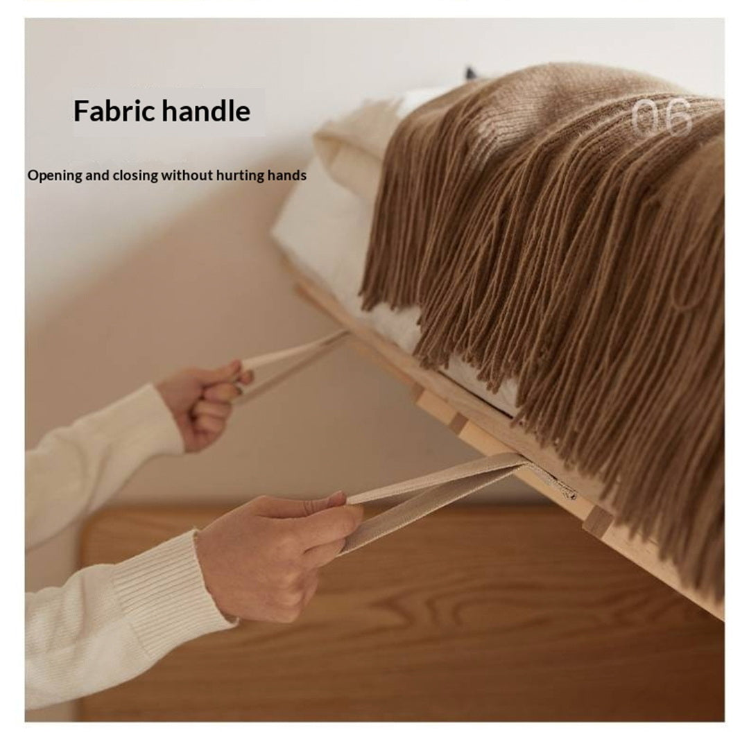 Oak, Ash, Rubberwood Solid Wood Box Bed, Platform Box Bed, Headboard-Free Bed