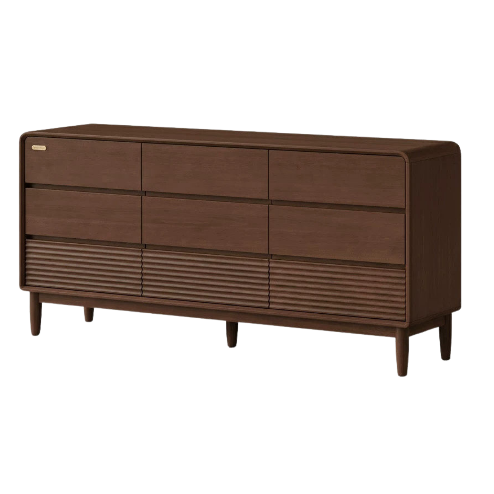 Catalpa Solid Wood, Solid Longan Hardwood Modern Chest of Drawers