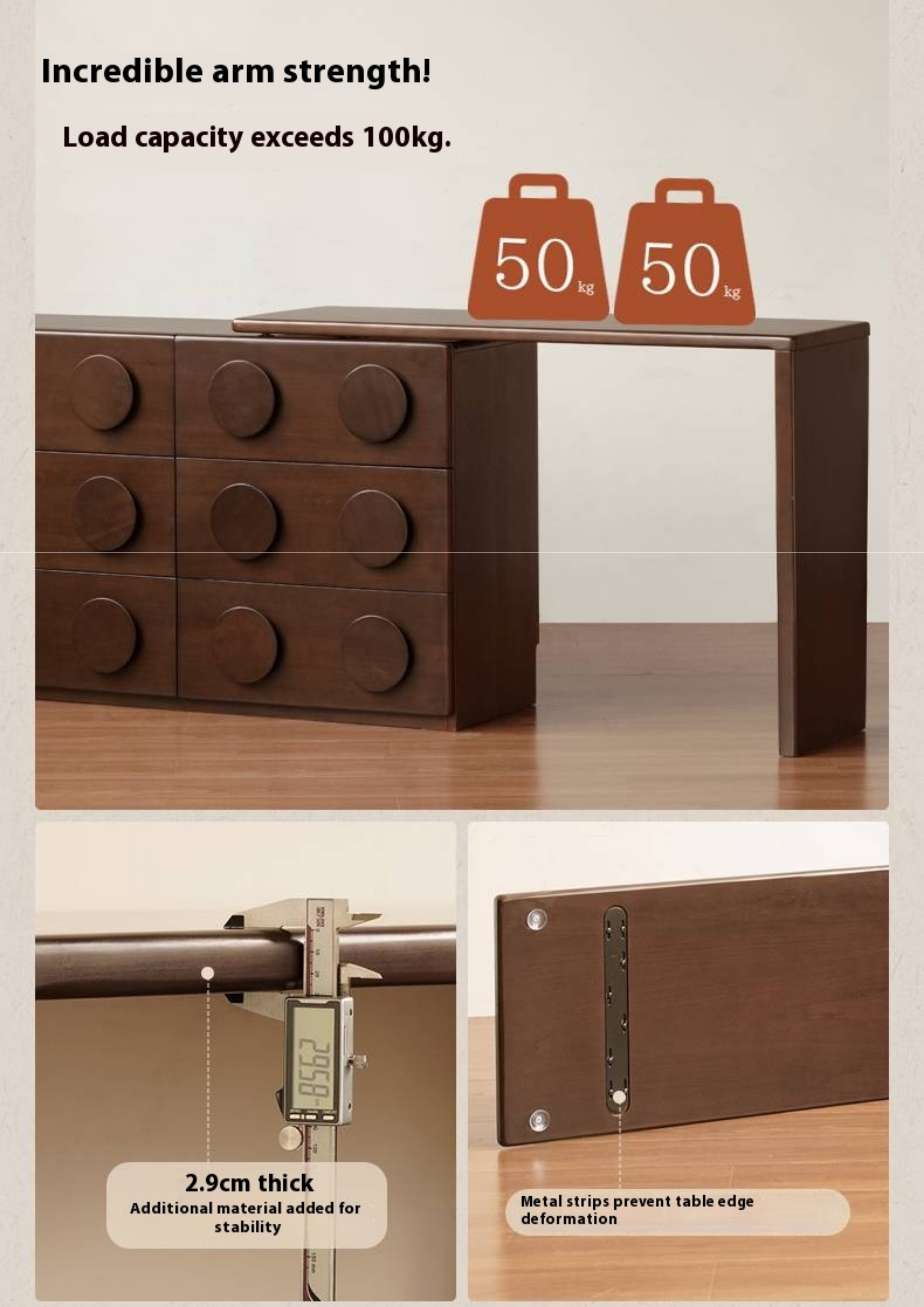 Poplar Solid Wood Retro Medieval Style Rotating Dressing Table