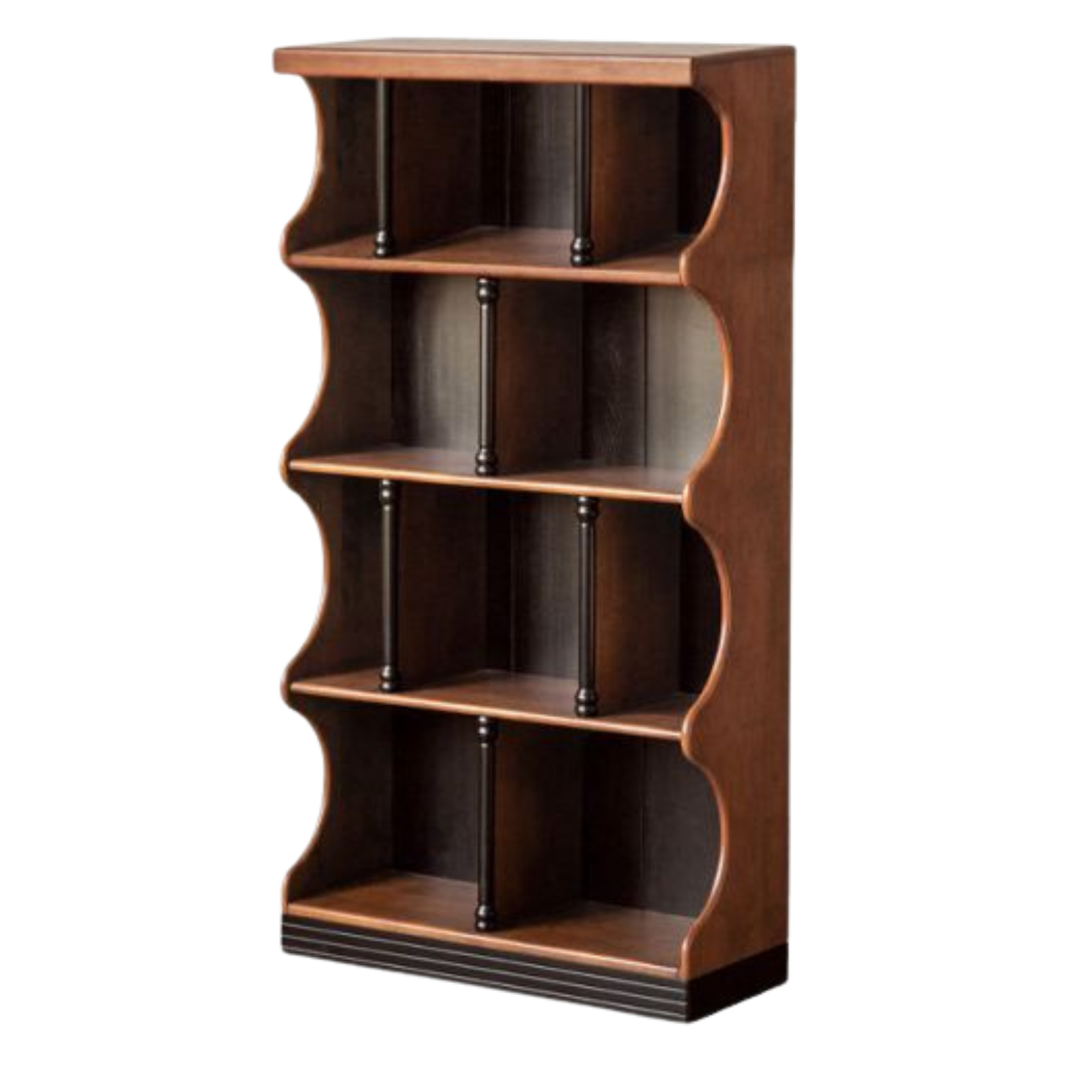 Solid RubberWood French Retro Bookcase with Storage Cabinet