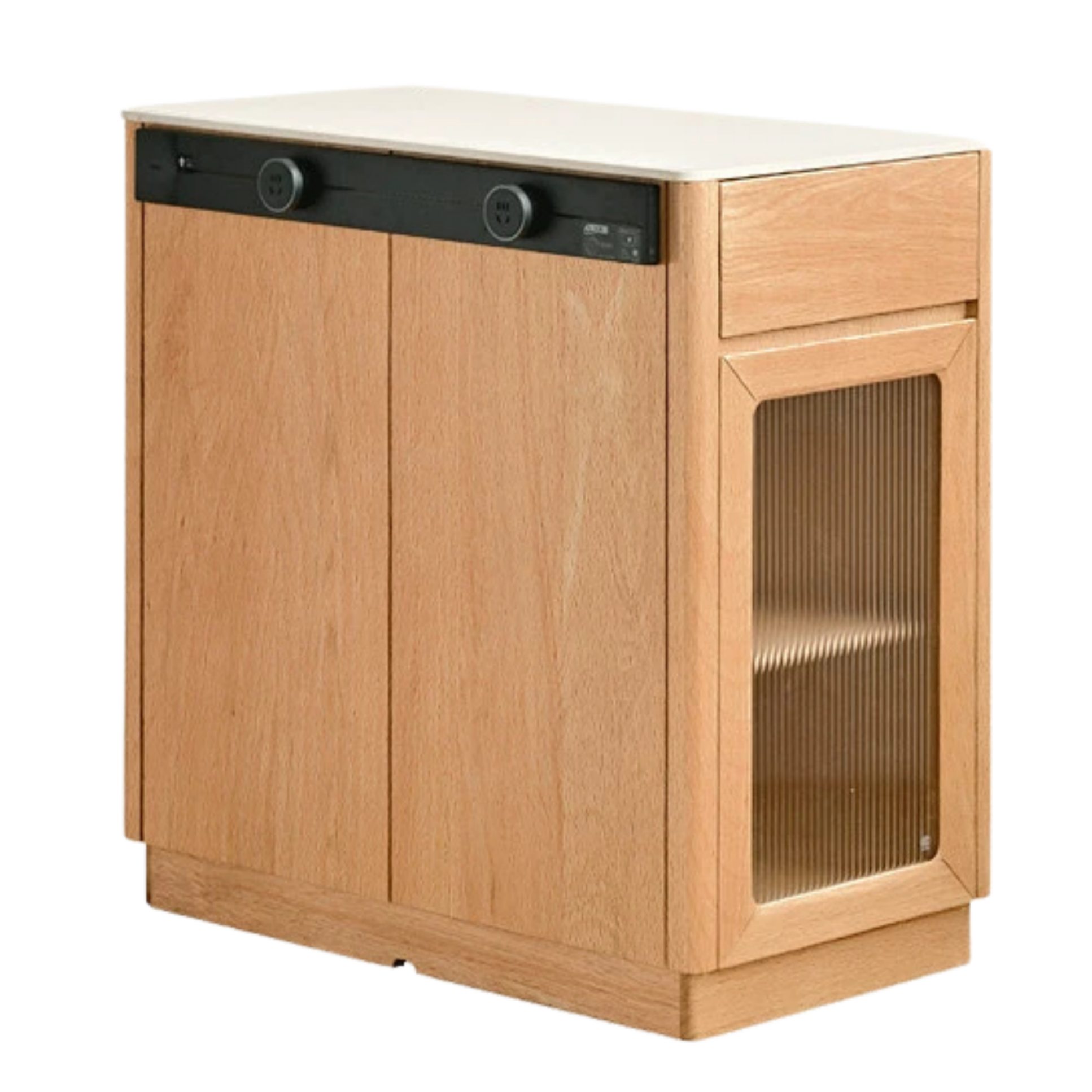 Oak, Beech Solid Wood Modern Rock Plate Island Table