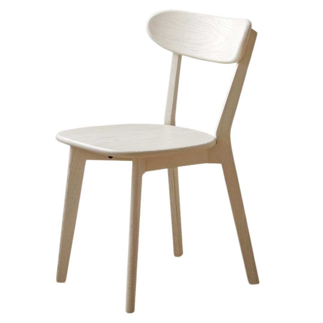 Oak solid wood dining chair cream style white black