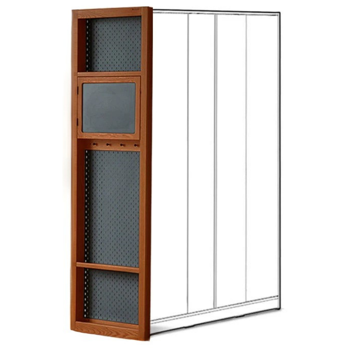 Cherry, Poplar Solid Wood Medieval Style Corner Cabinet
