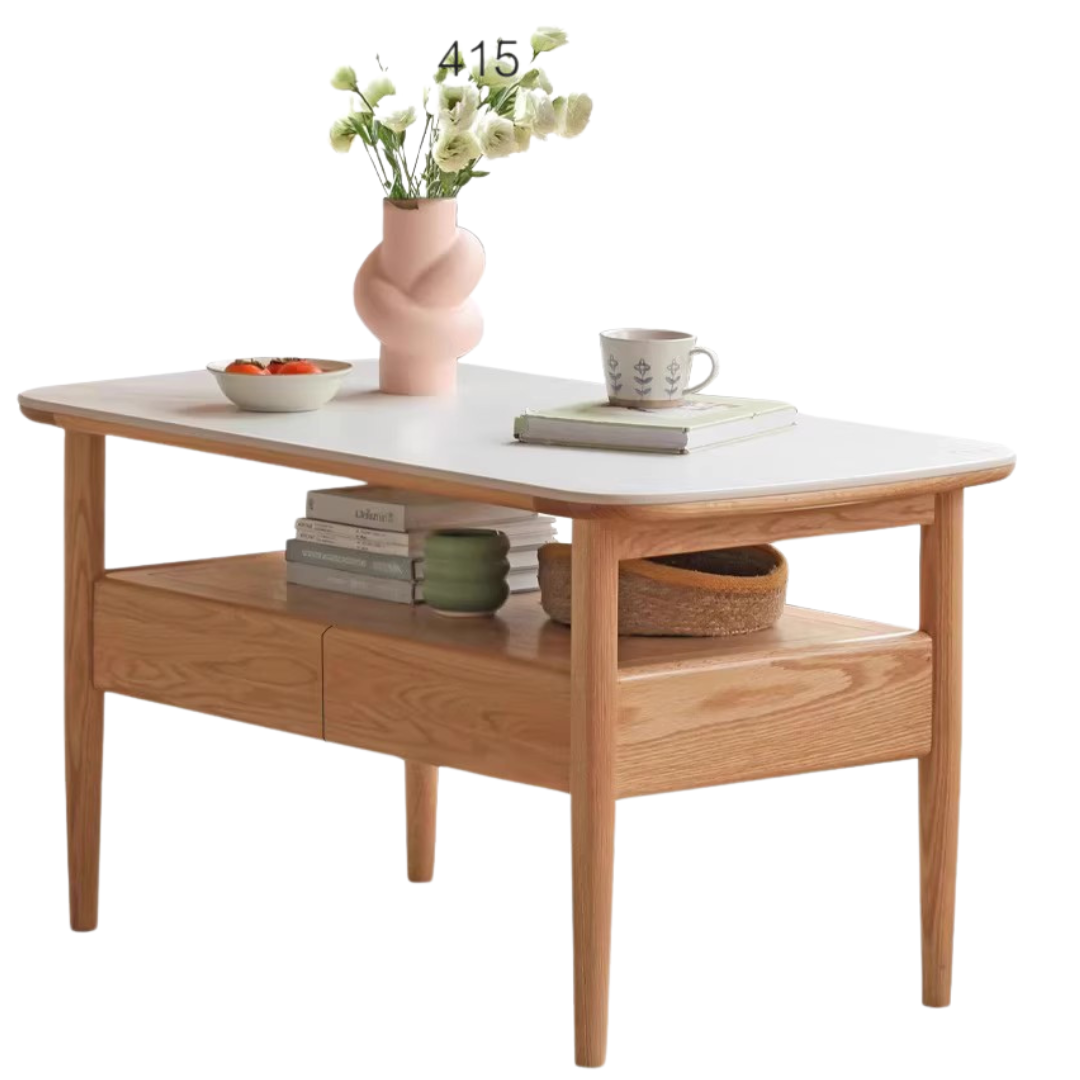 Oak solid wood  high-leg slate coffee table