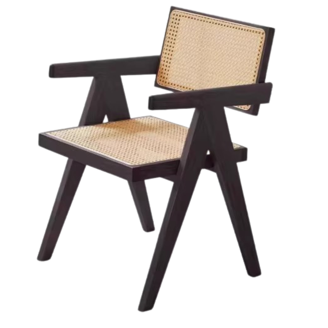 Oak solid wood Rattan Smoked  chair