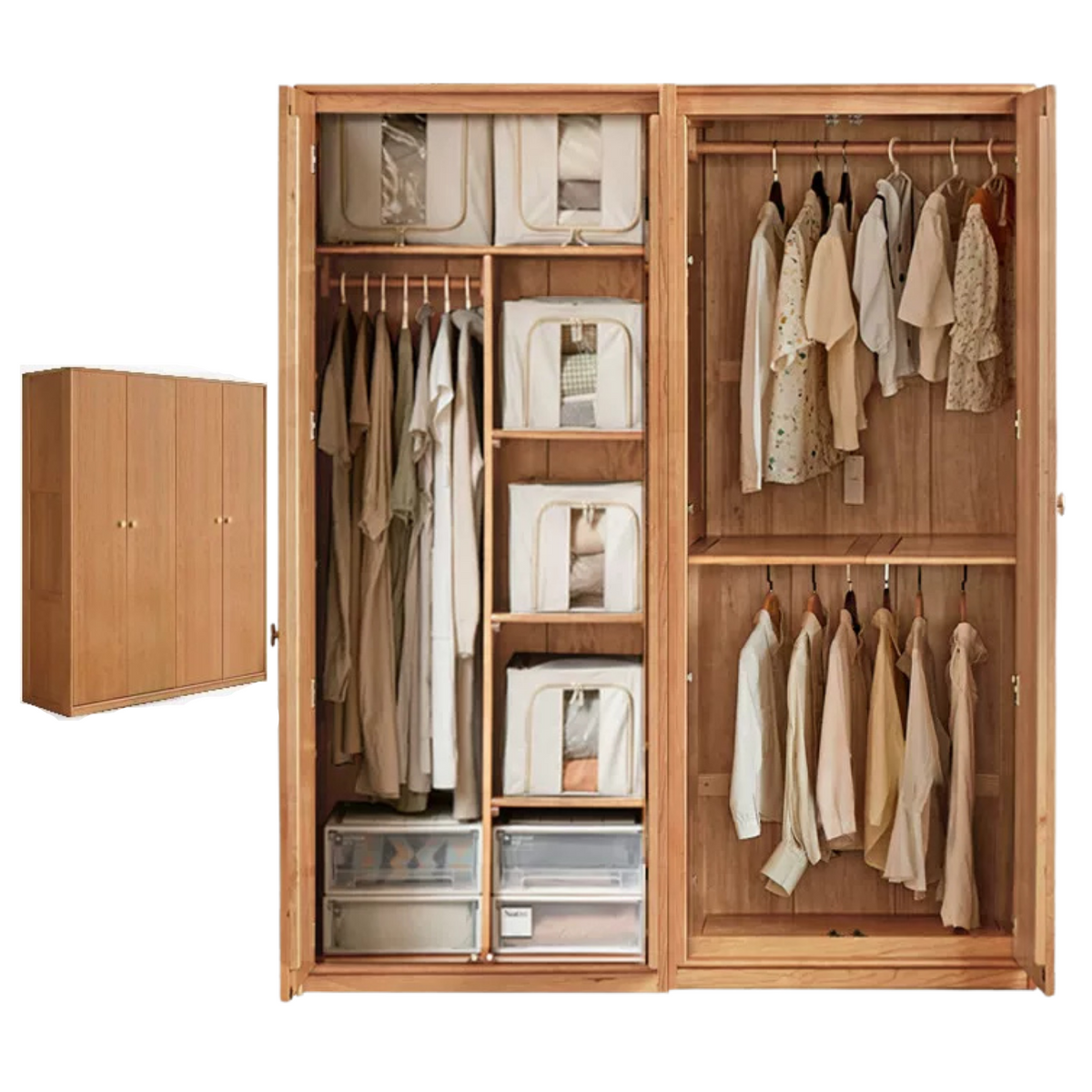 Сherry Solid Wood Exquisite Wardrobe