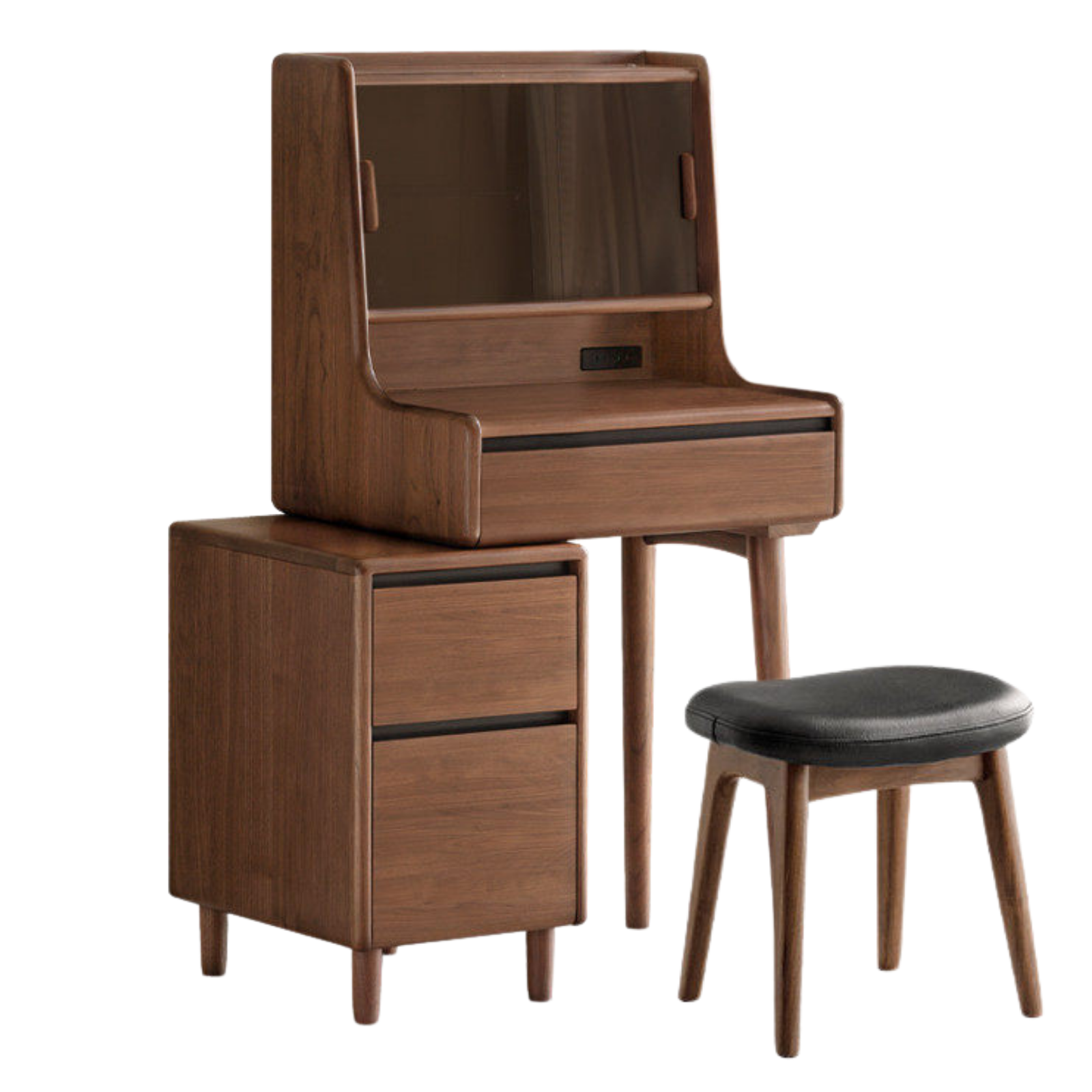 Black Walnut, Sandalwood Solid Wood Light Luxury Multifunctional Vanity Table