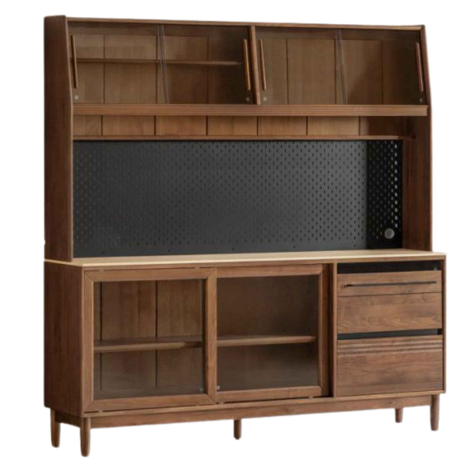 Black Walnut Solid Wood Italian-Style Sideboard – Sleek Buffet Cabinet