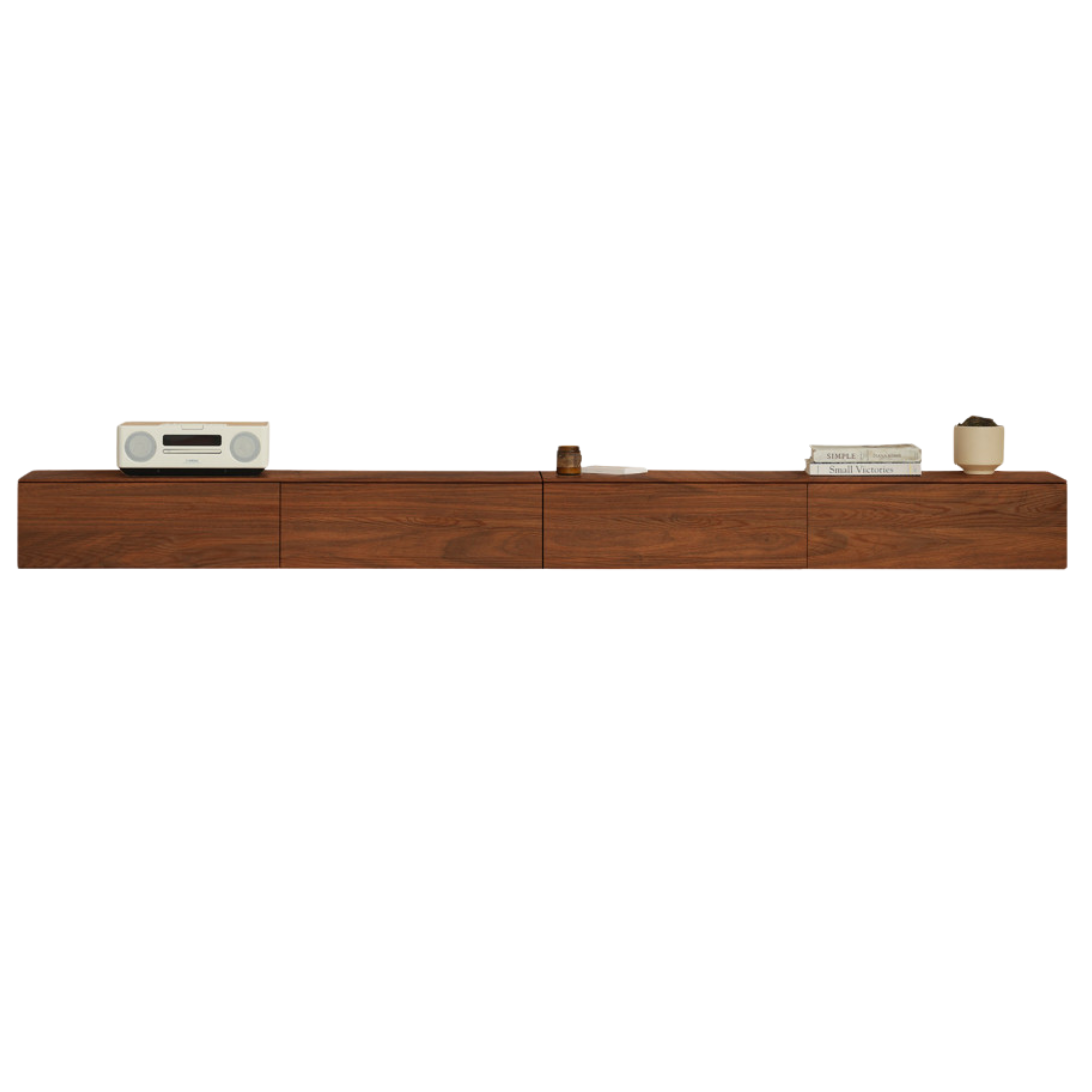 Oak, Black Walnut Solid wood suspended TV stand: