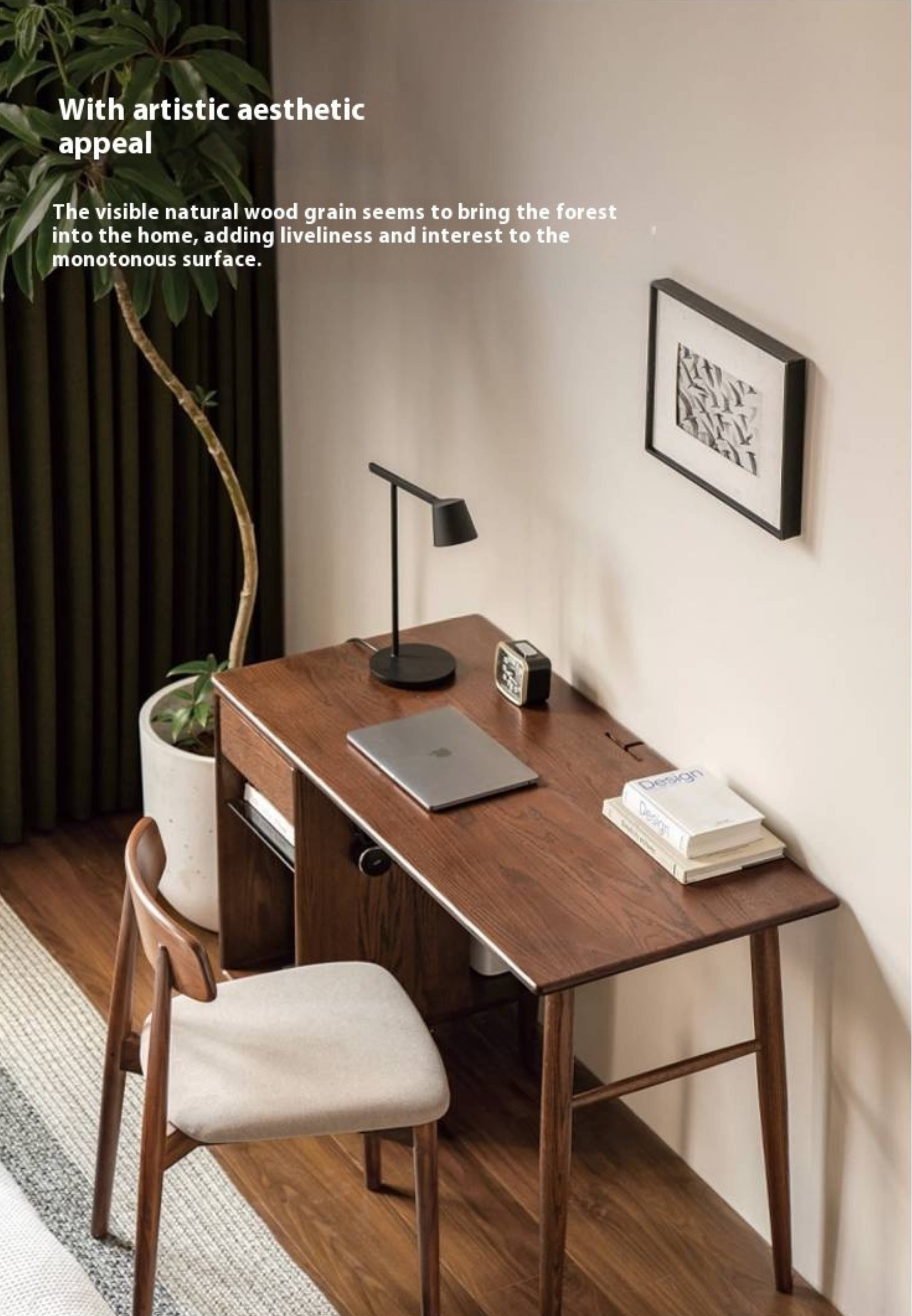 Oak Solid Wood Modern Double Computer