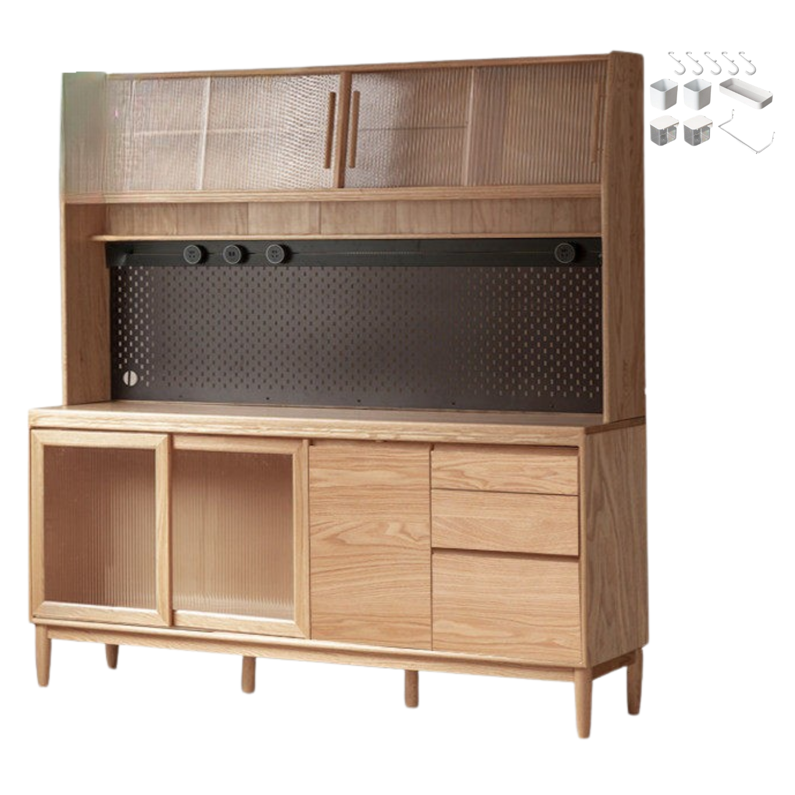 Oak, Ash, White Ash Solid Wood Large Capacity Storage Sideboard