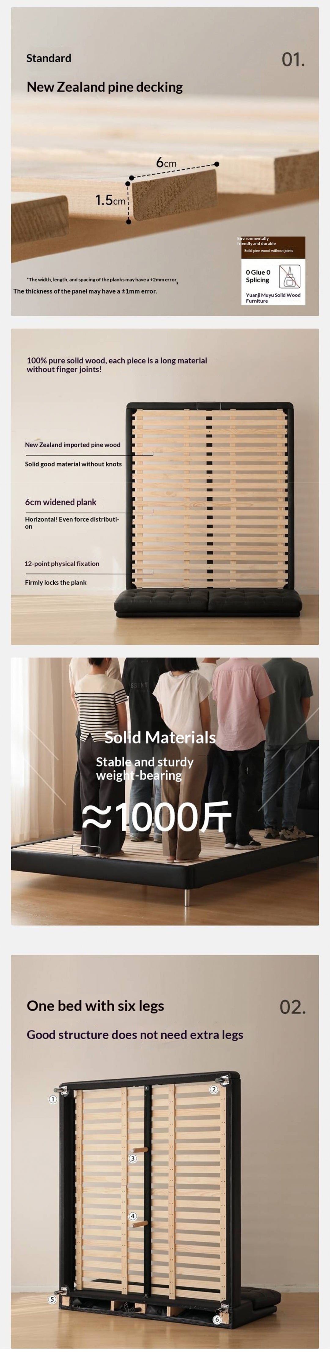 Genuine Leather Bed in Light Luxury Style