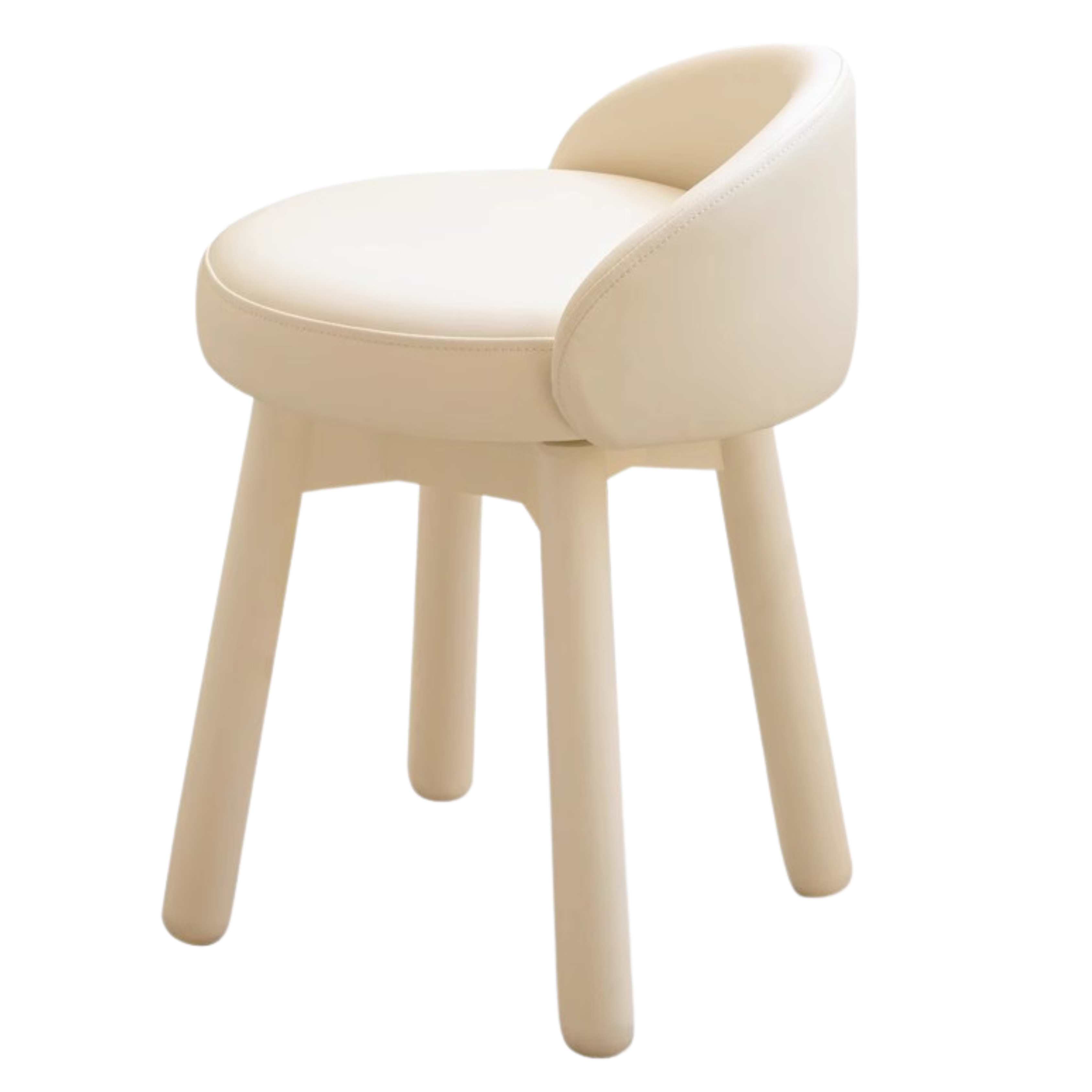 Makeup stool 360° free rotation cream style Birch solid wood