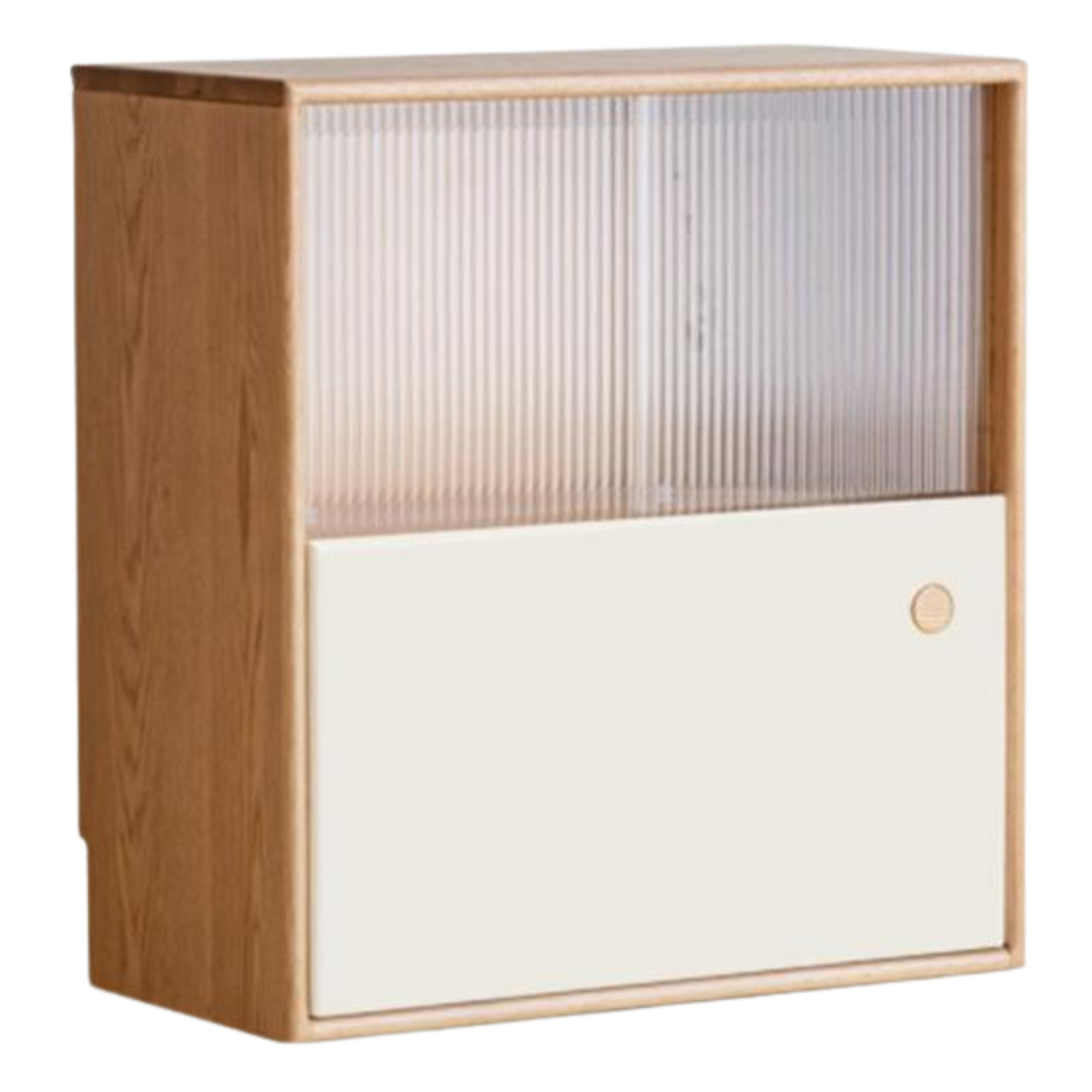 Oak, Beech Solid Wood Cream Style Module Combination Bookcase