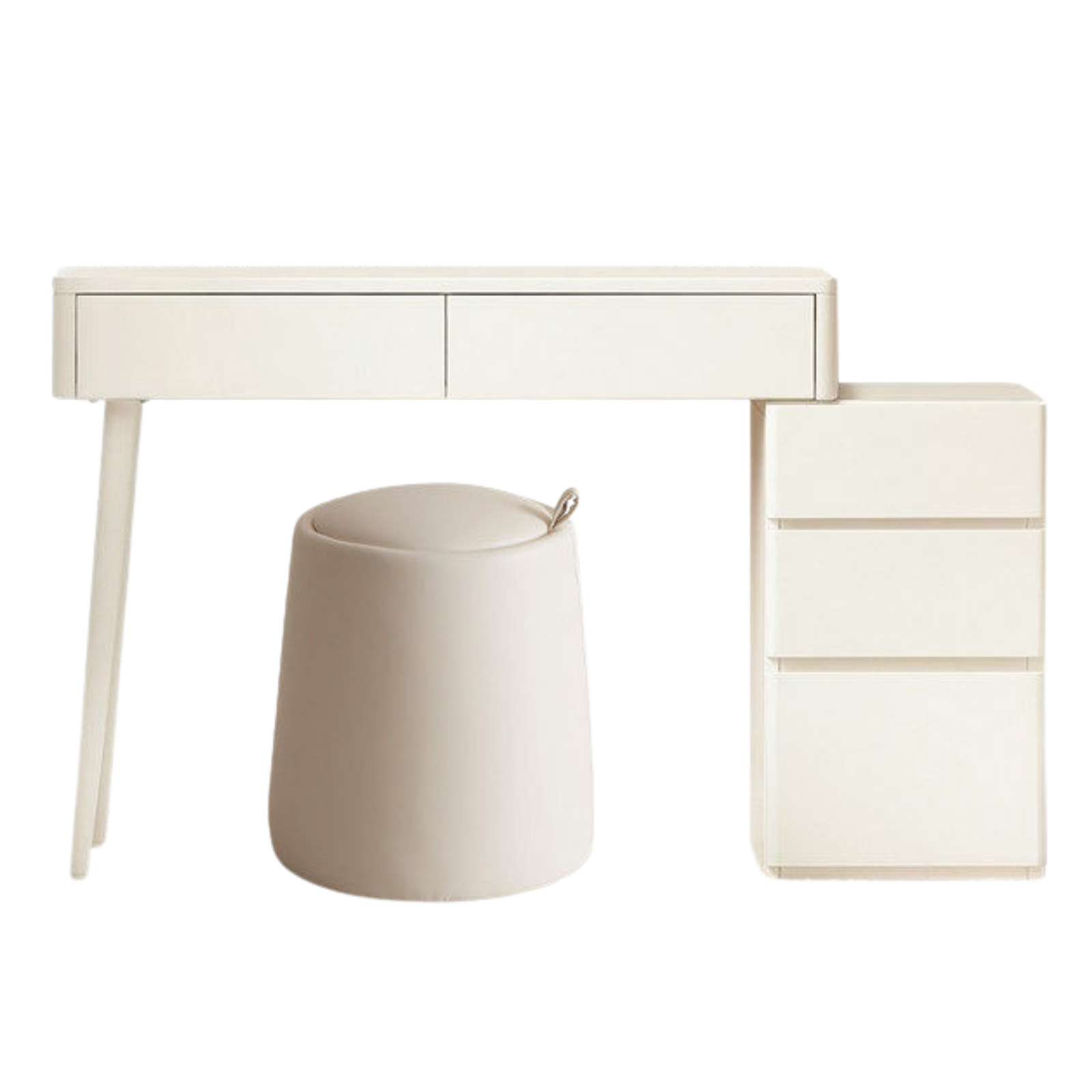 Solid RubberWood Telescopic Vanity Table + LED Makeup Mirror