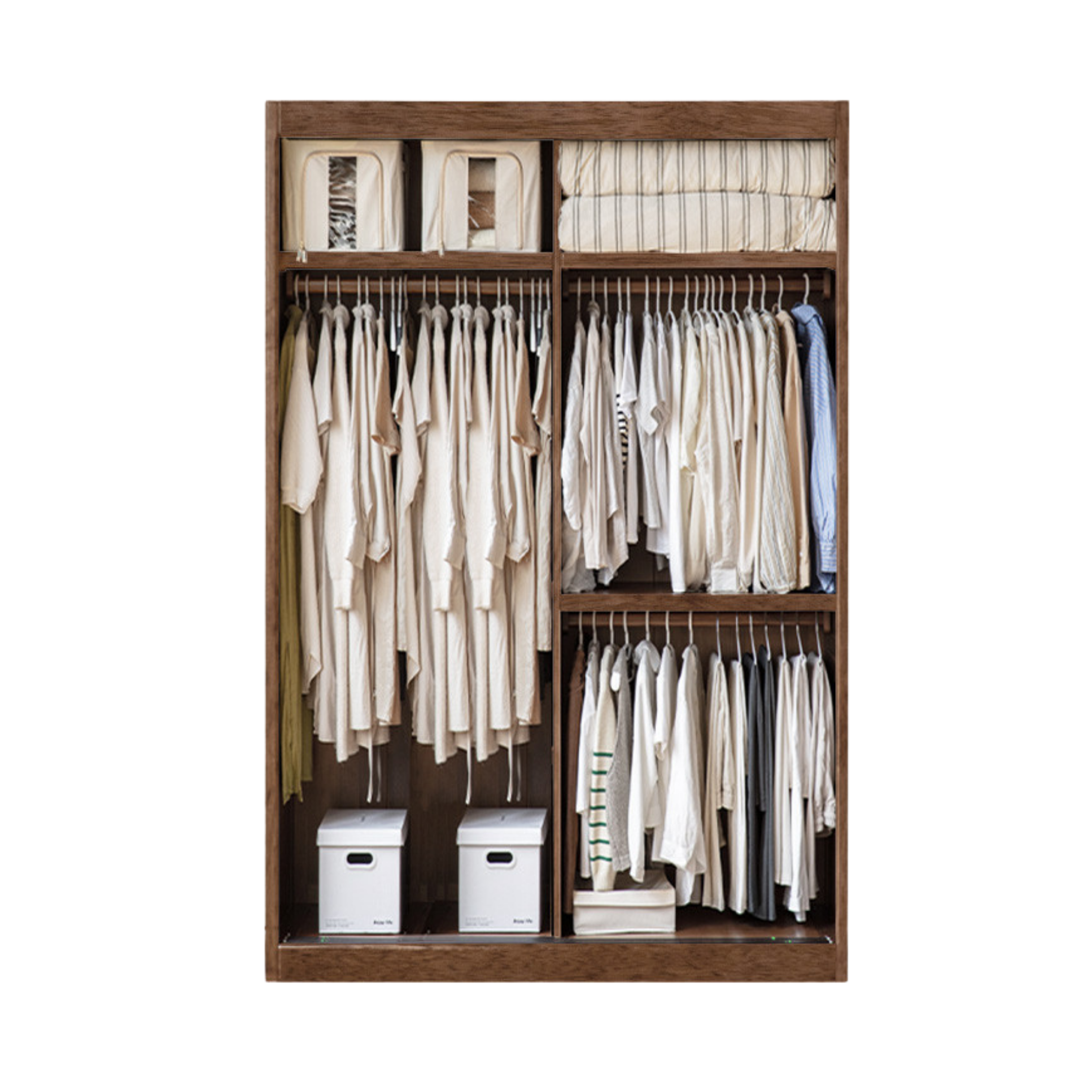 Golden Sandalwood Solid Wood Wardrobe