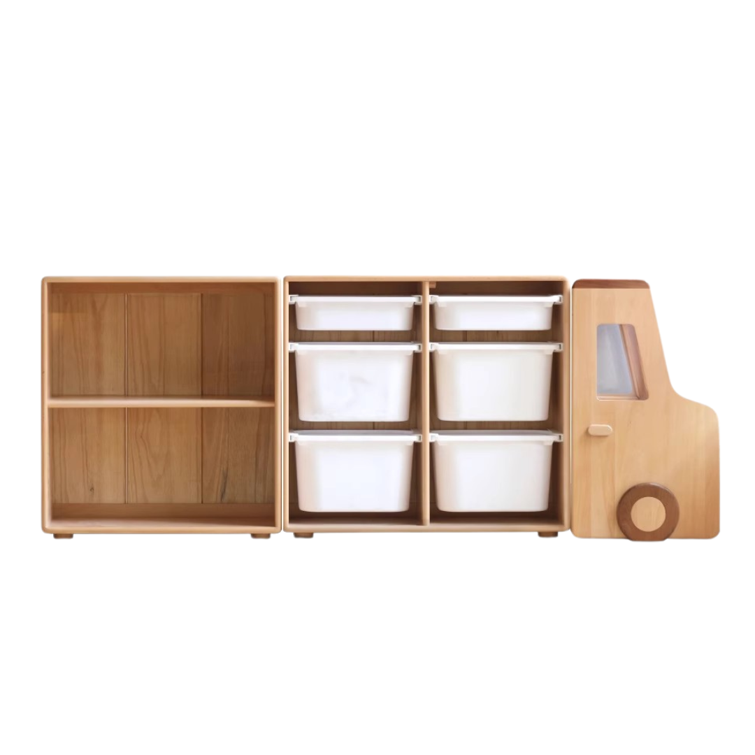 Beech solid wood Multi-functional car cabinet bookshelf storage