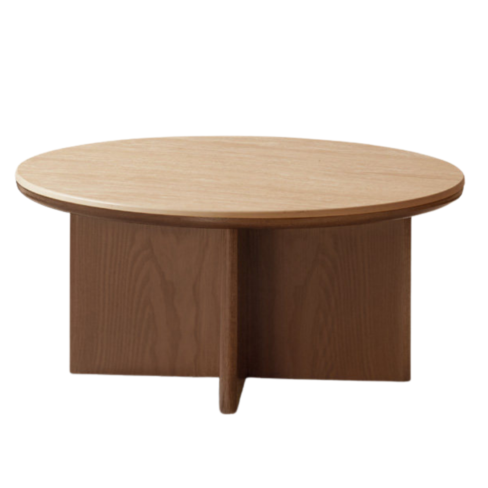 Oak, Black Walnut, Ash Solid Wood Italian Light Luxury Style Slab Round Table