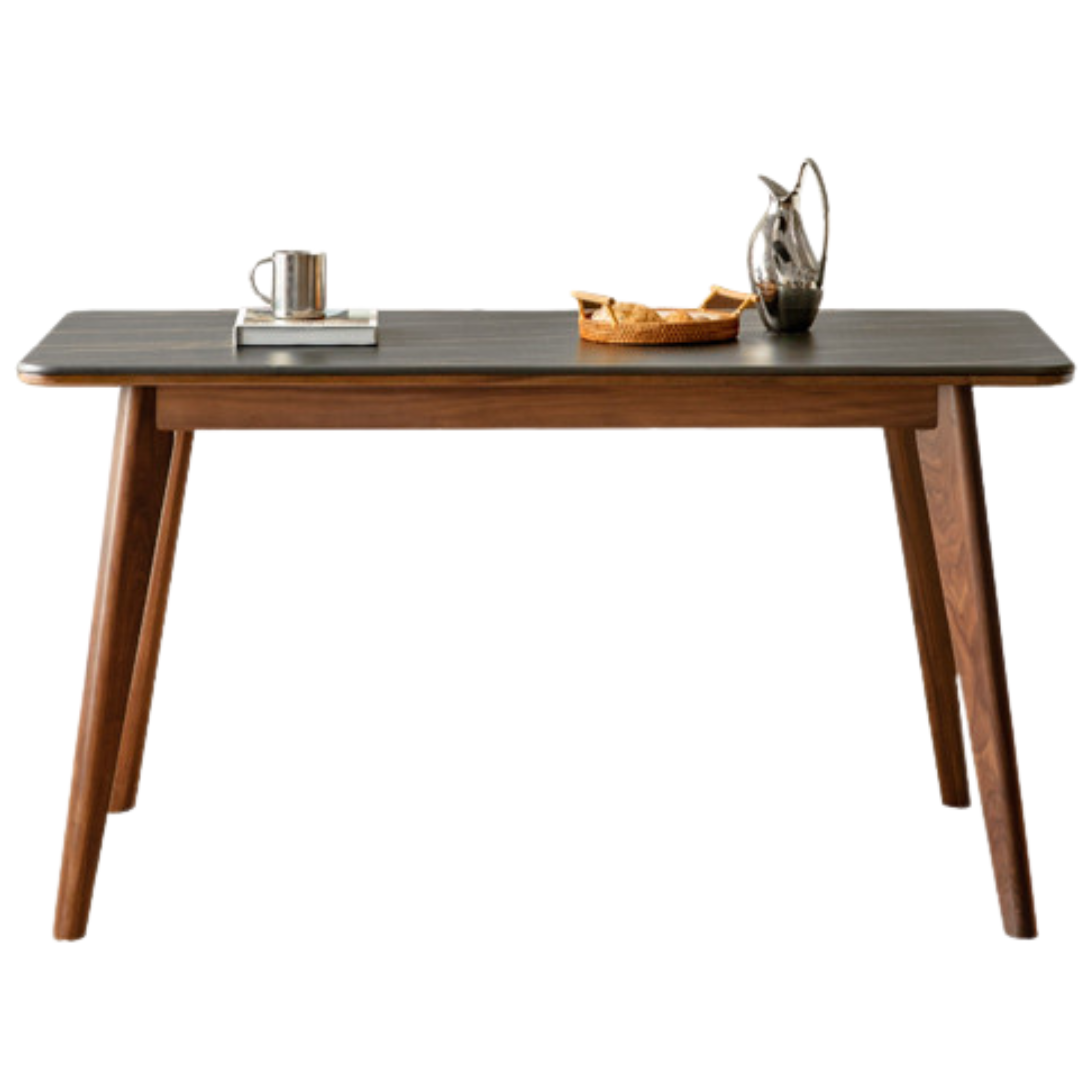 Black walnut solid wood rock plate dining table