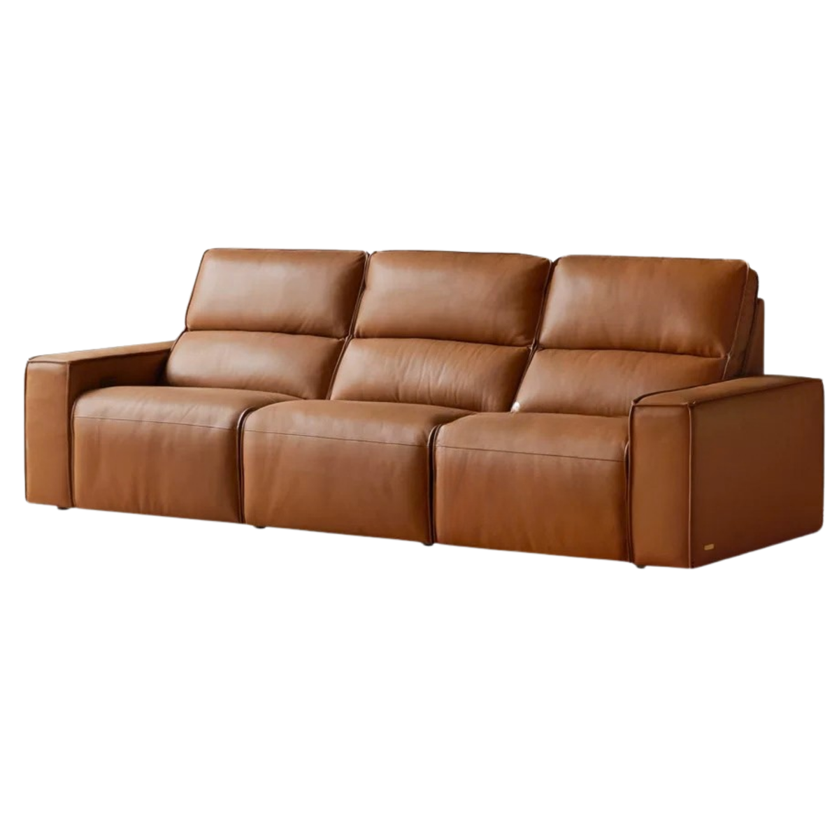 Genuine Leather Power Reclining Sofa with Adjustable Headrests and USB Charging
