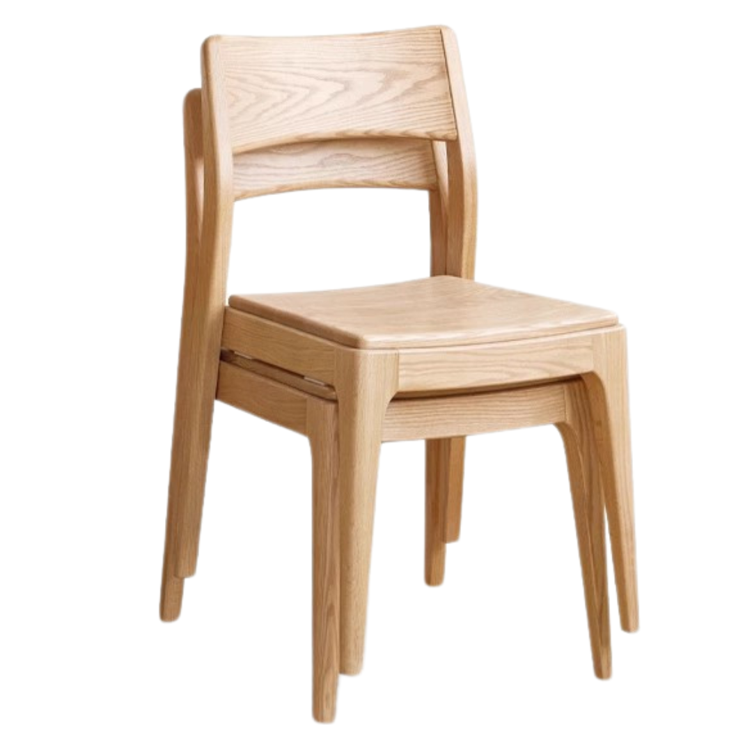 4 pcs set Oak, Ash Solid Wood Stacking Dining Chair