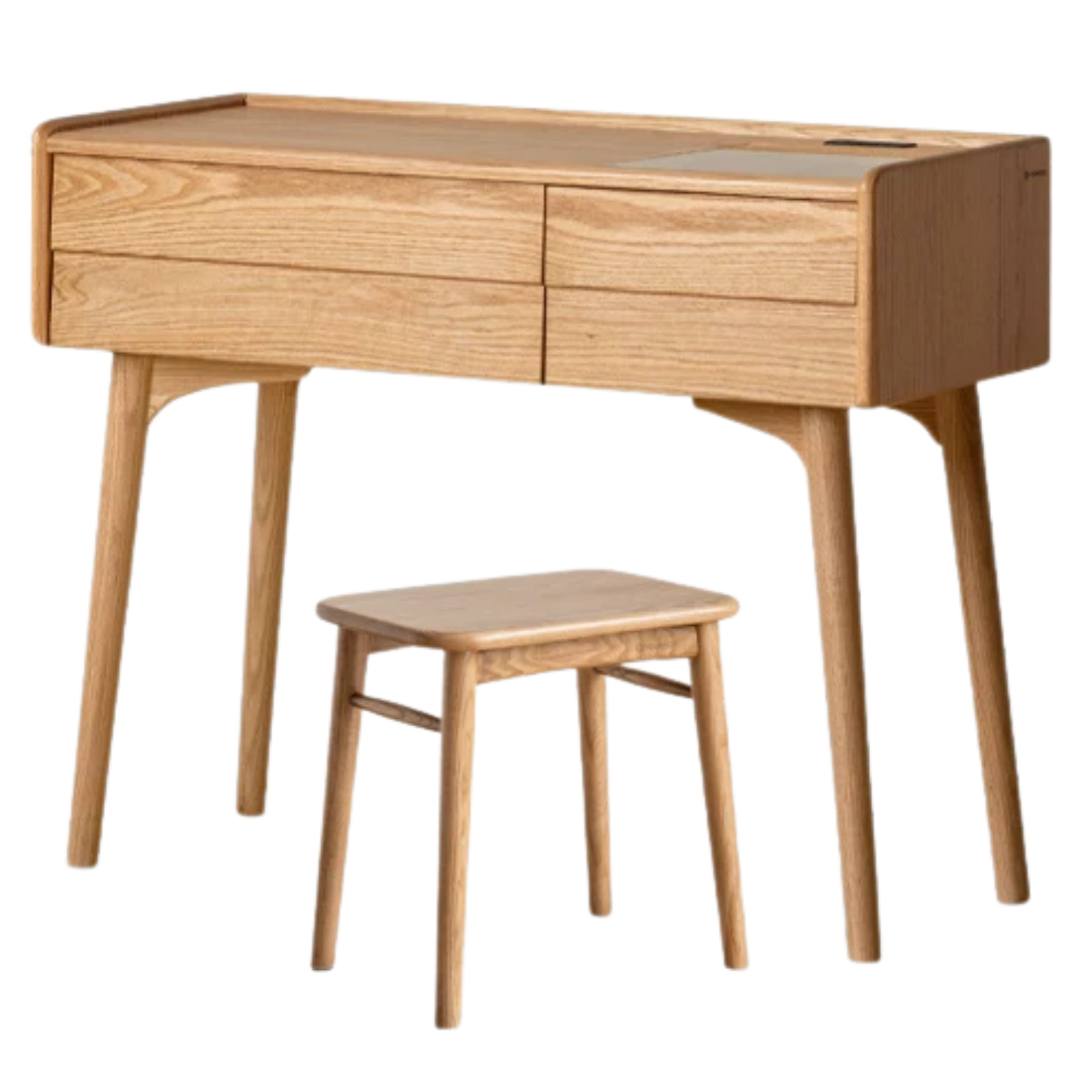 Ash, Oak  Solid Wood Modern Vanity Table with Storage