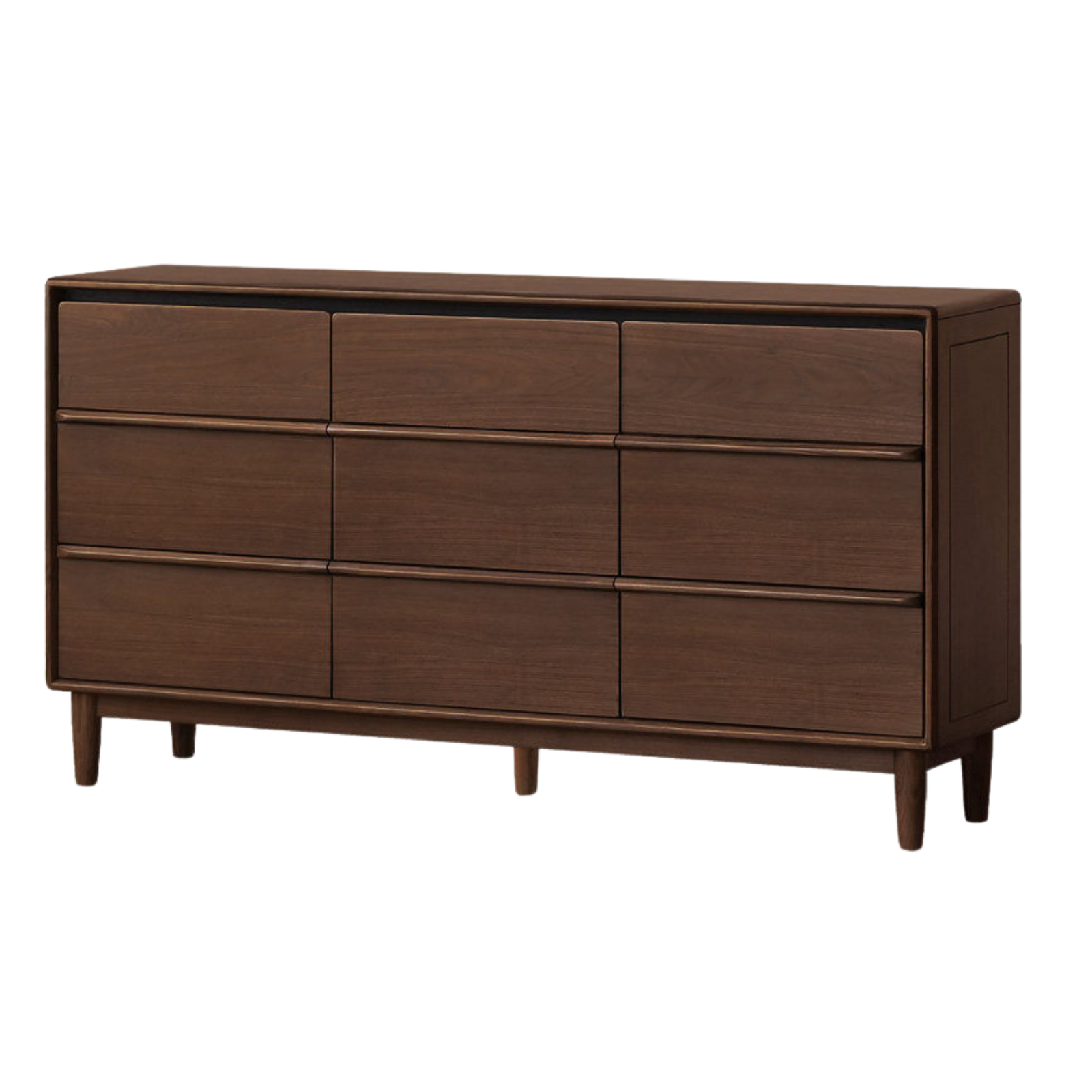 Black Walnut, Sandalwood Solid Wood, Solid Longan Hardwood Italian Light Luxury Chest of Drawers