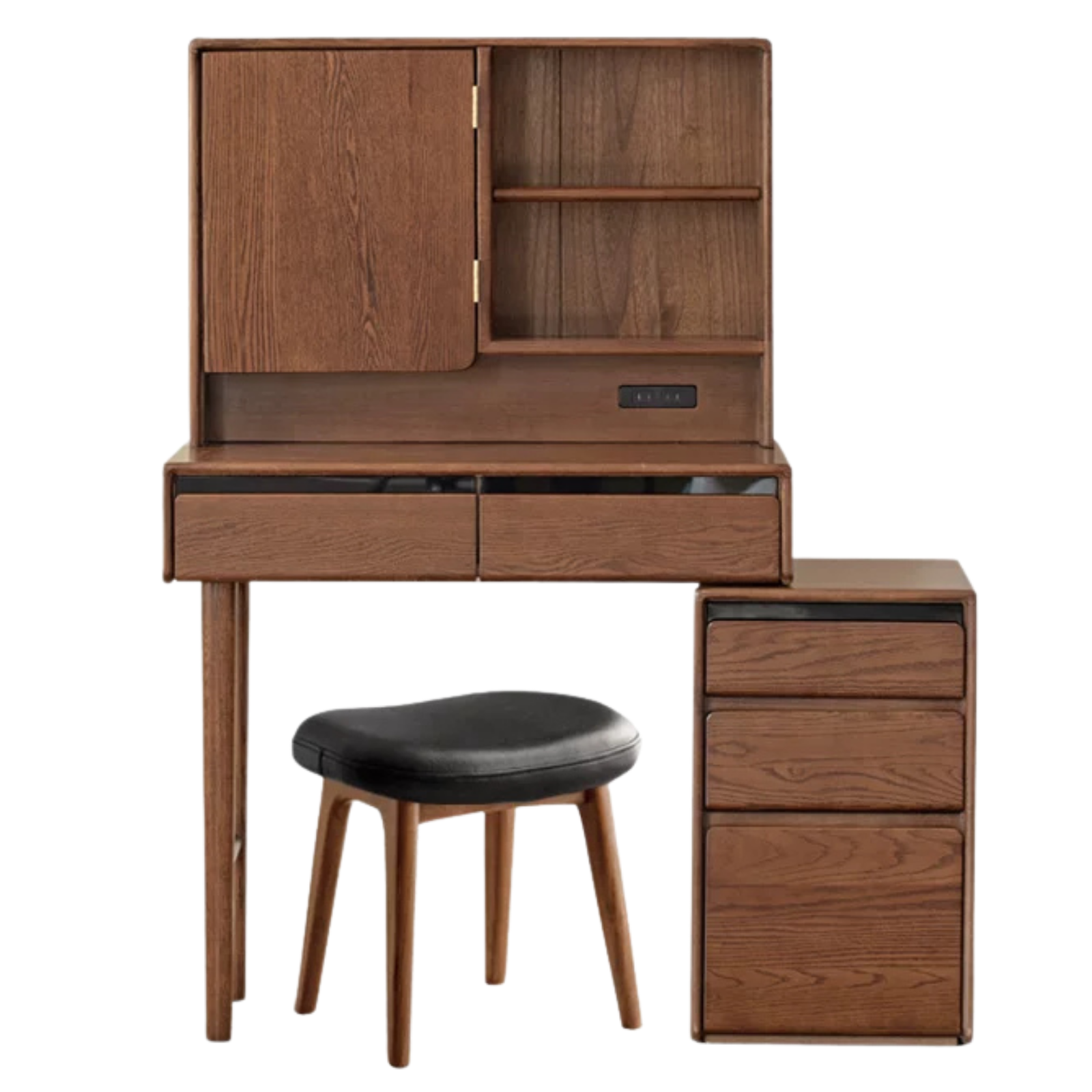 Oak Solid Wood Retractable Modern Vanity Table.