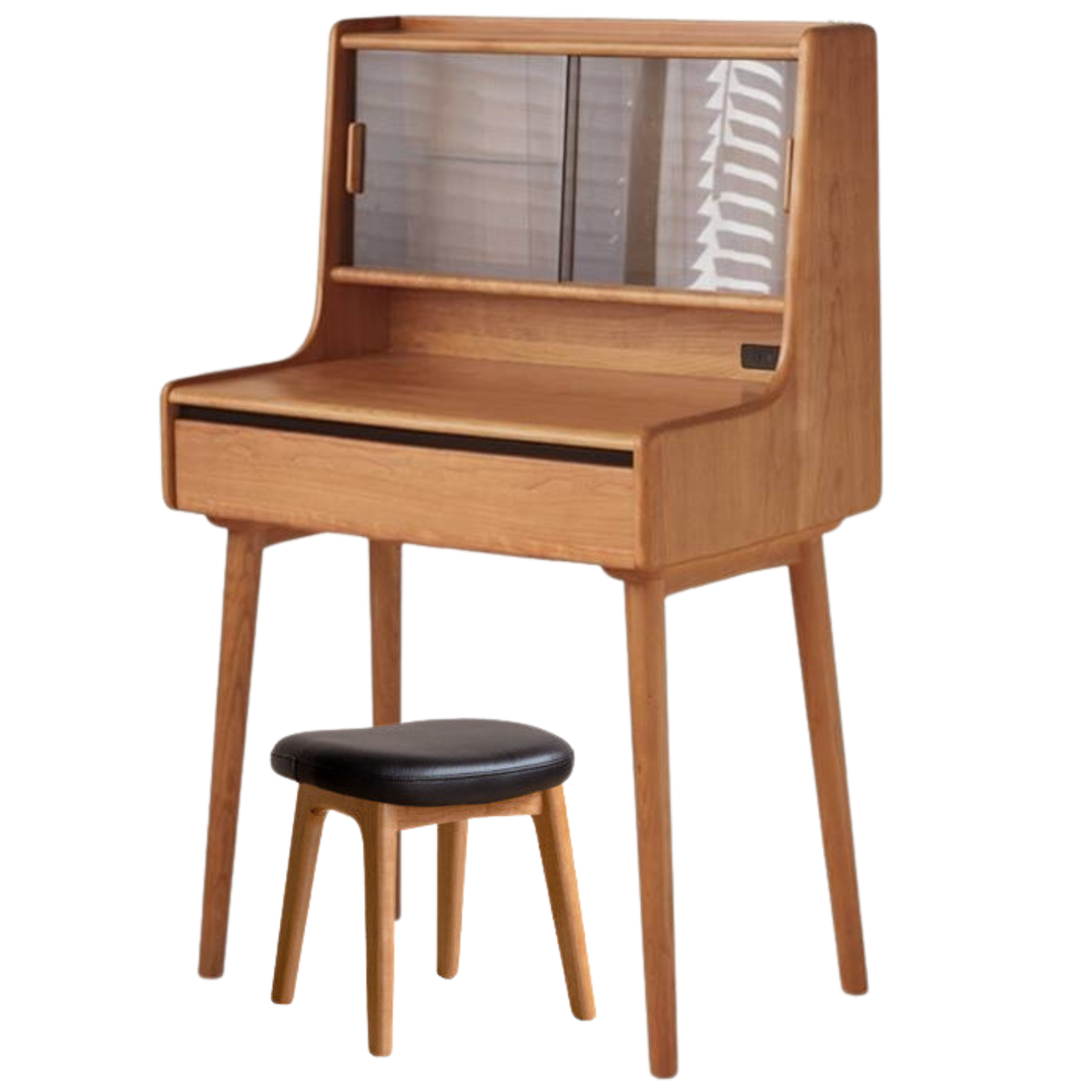 Cherry Solid Wood Multifunctional Vanity Table