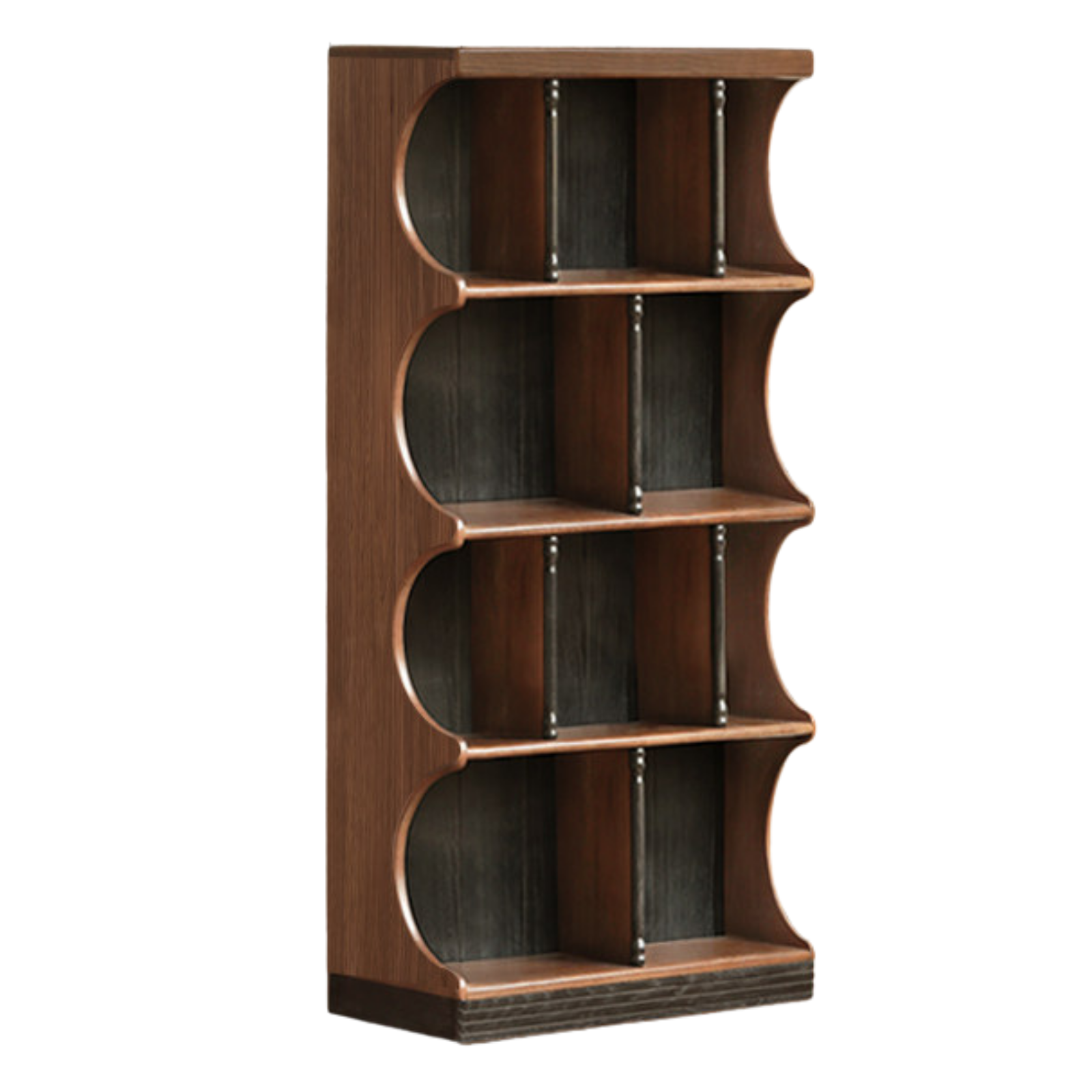 Oak, Black Walnut Solid Wood French Retro Bookcase