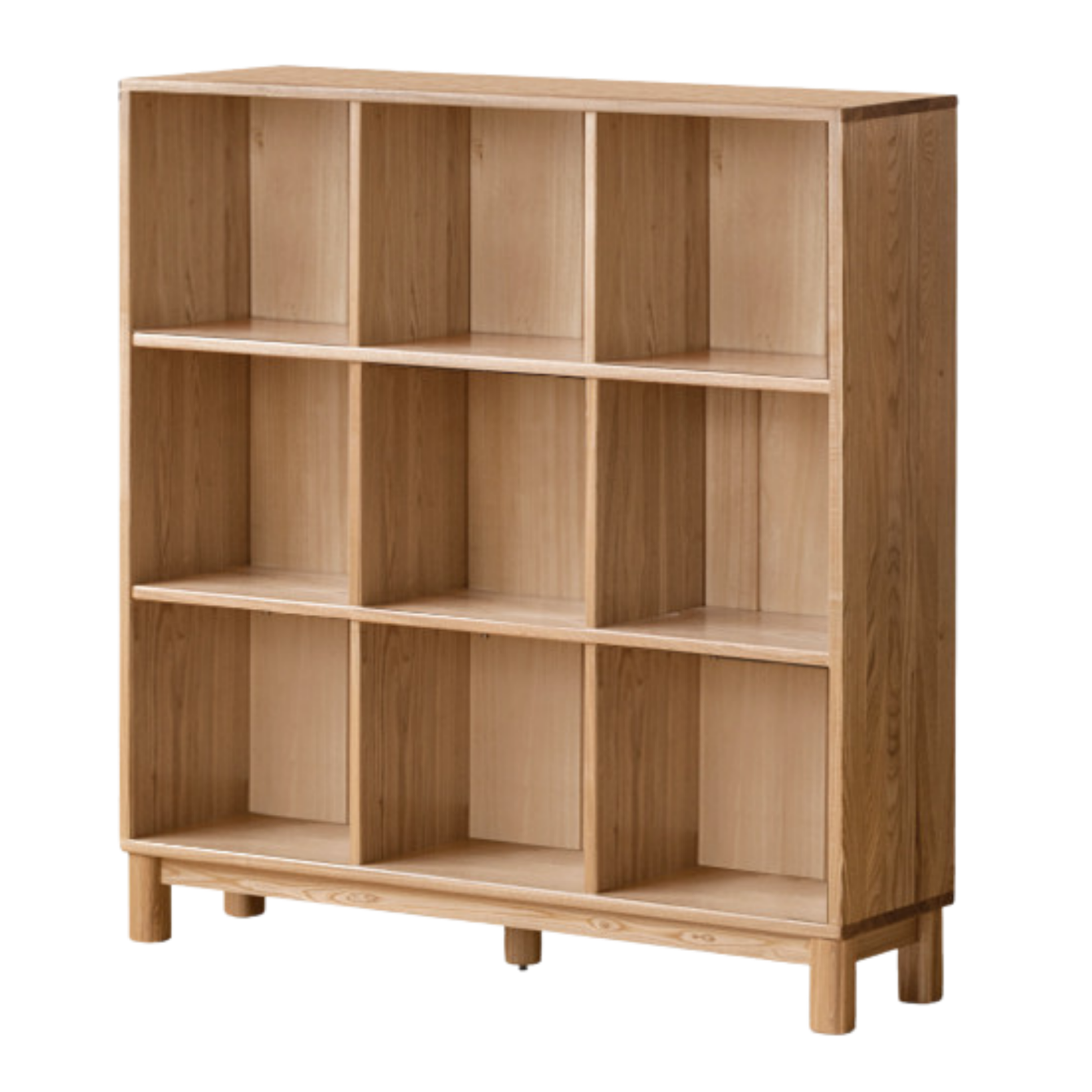 Ash Solid Wood Modern Grid Bookcase