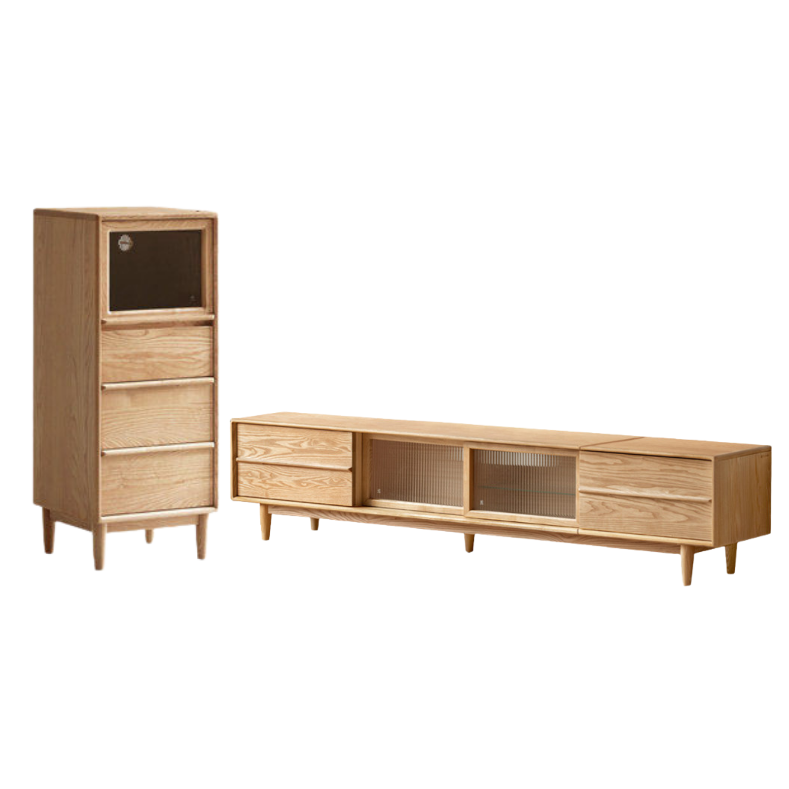 Ash Solid Wood Modern Style TV Stand