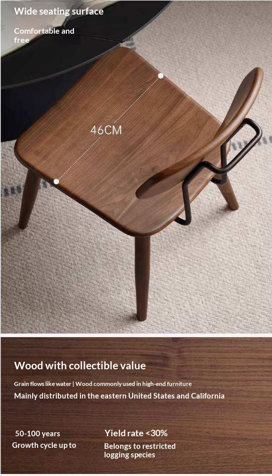 Set 2 pcs Black Walnut, Oak Solid Wood Italian Style Side Chair for Dining Room