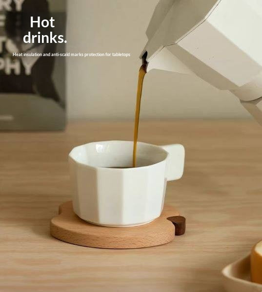 Black Walnut, Beech Solid Wood Creative Apple Shaped Coaster