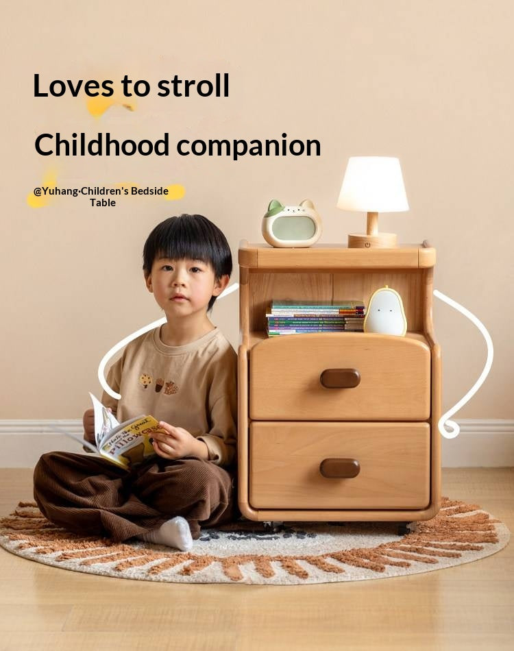 Beech Solid Wood Children's Nightstand Modern Minimalist