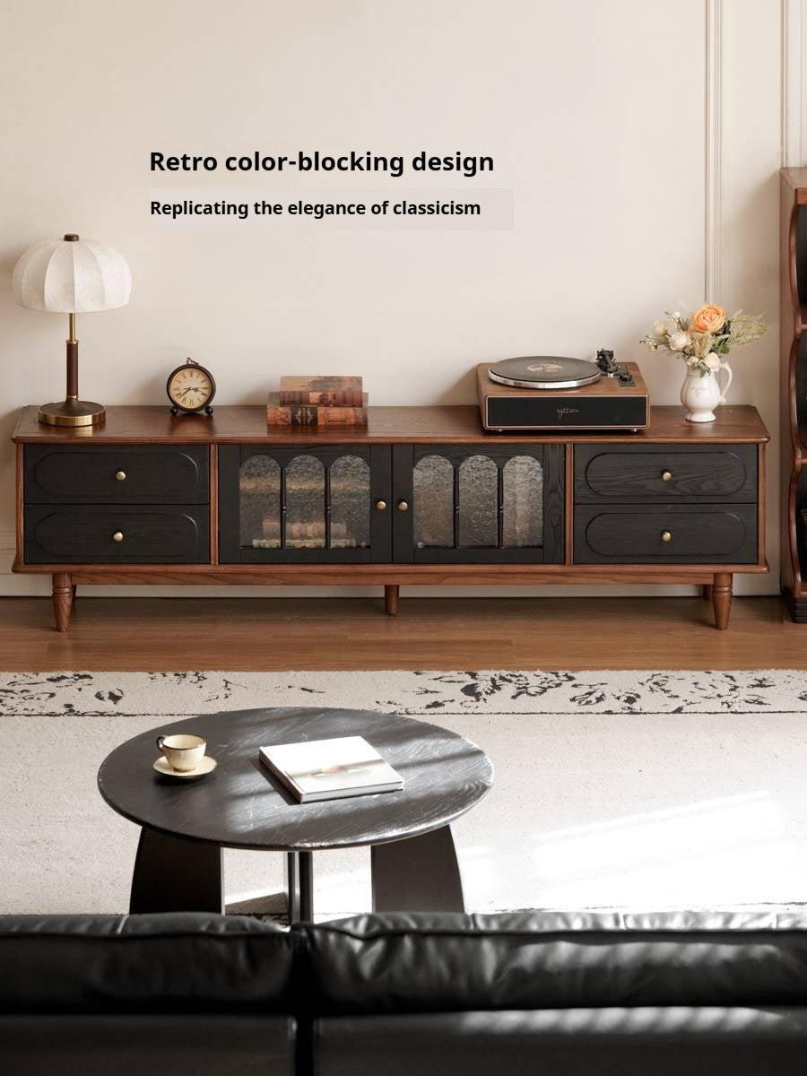 Ash Solid Wood French Retro TV Cabinet
