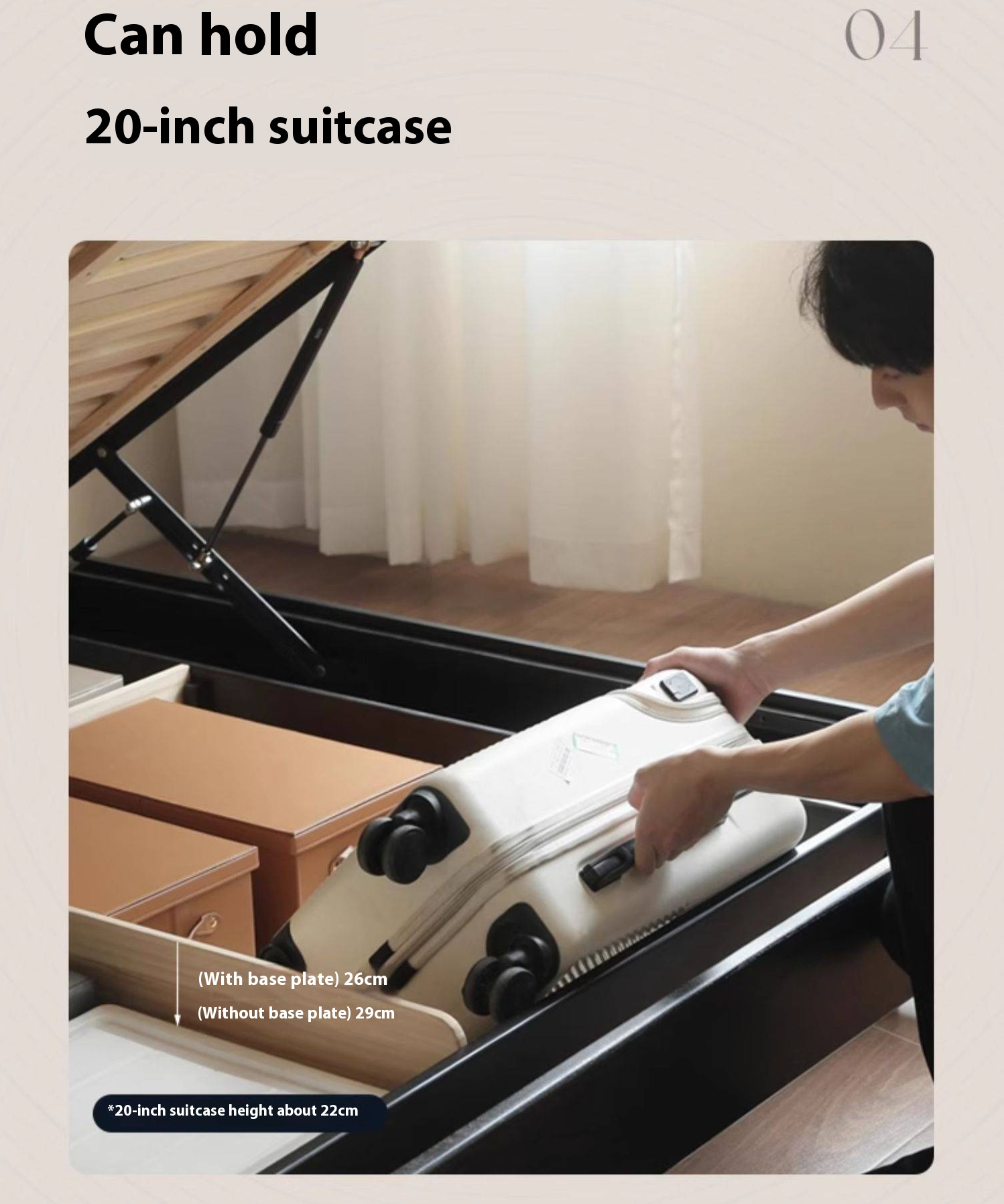 Ash Solid Wood Modern Simple Suspended Multifunctional Box Bed
