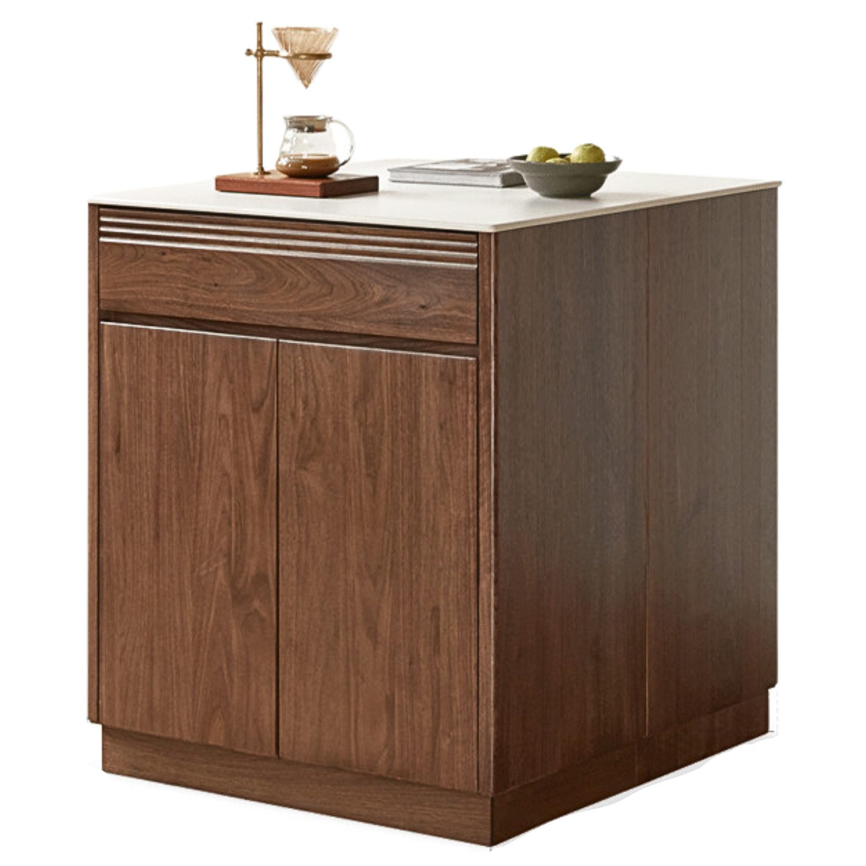 Oak solid wood rock plate island multi-functional dining sideboard: