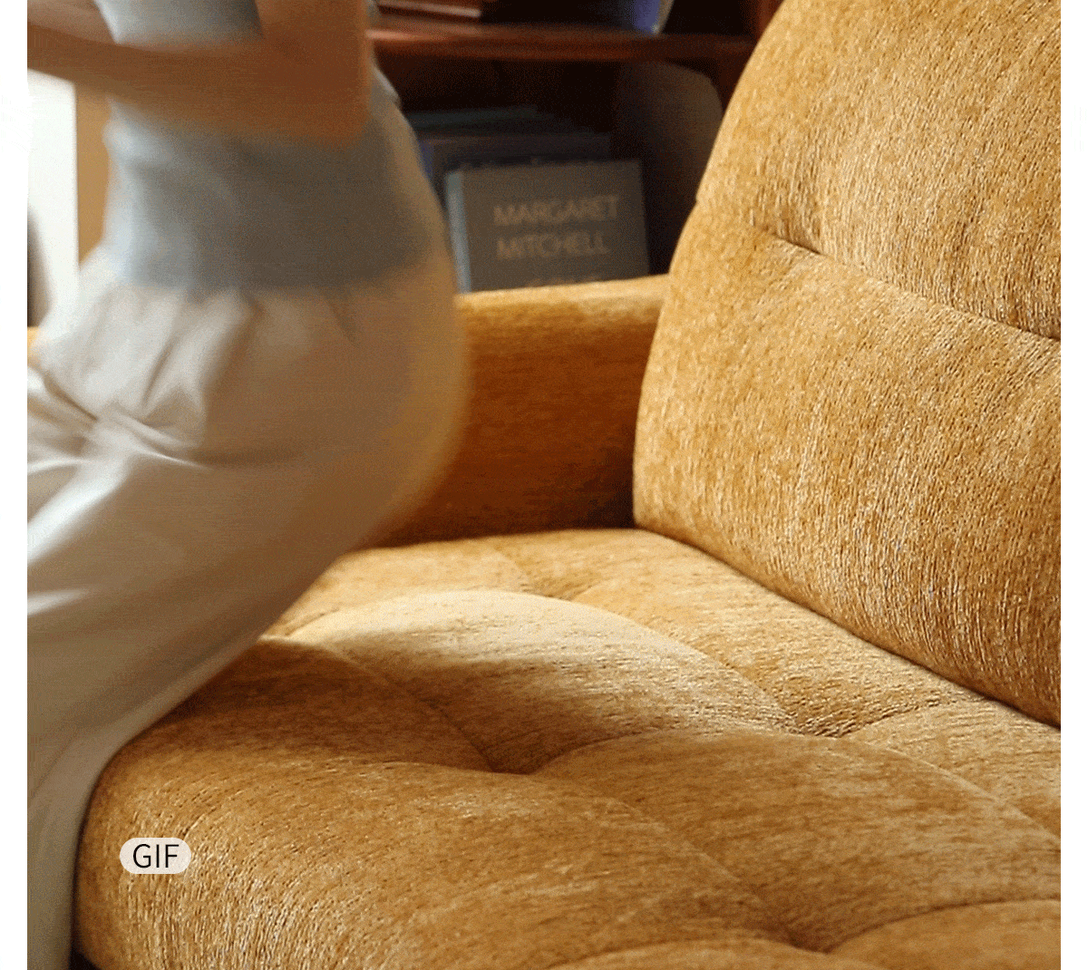 Chenille Sleeper Sofa with Pull-Out Bed Extension