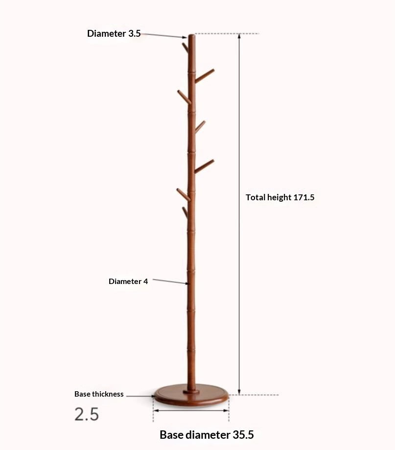 Solid Rubberwood Vintage Style Standing Clothes Hanger